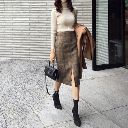 安い直販店 チェック柄 スカート レディース ファッション 秋 冬 チェック レトロ 着やせ 美脚 シンプル ボ 日本割引品 Ssl Daikyogo Or Jp
