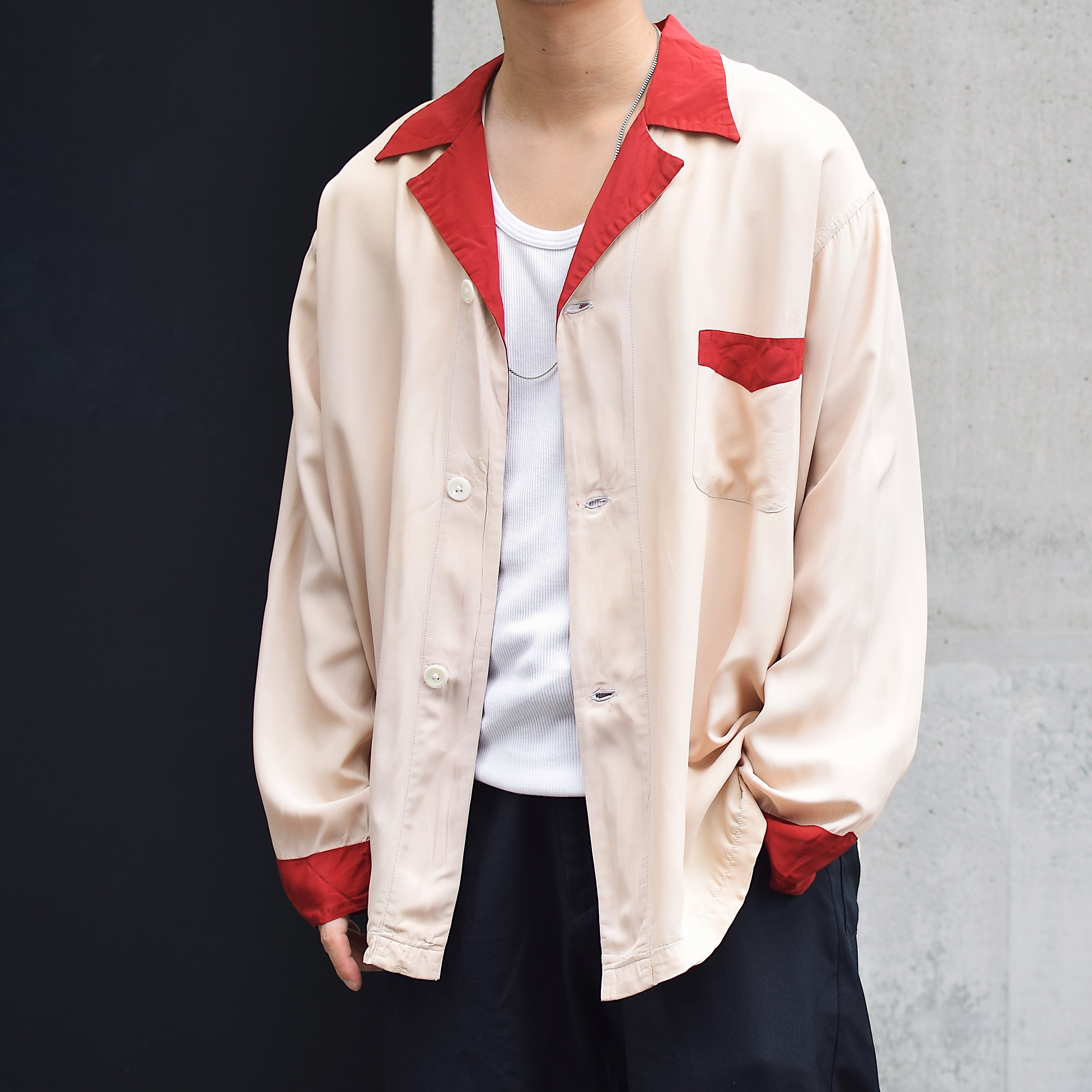 Vintage 40〜50's【C.E.Ertel Inc.】Open Collar Nylon Shirt の画像 3