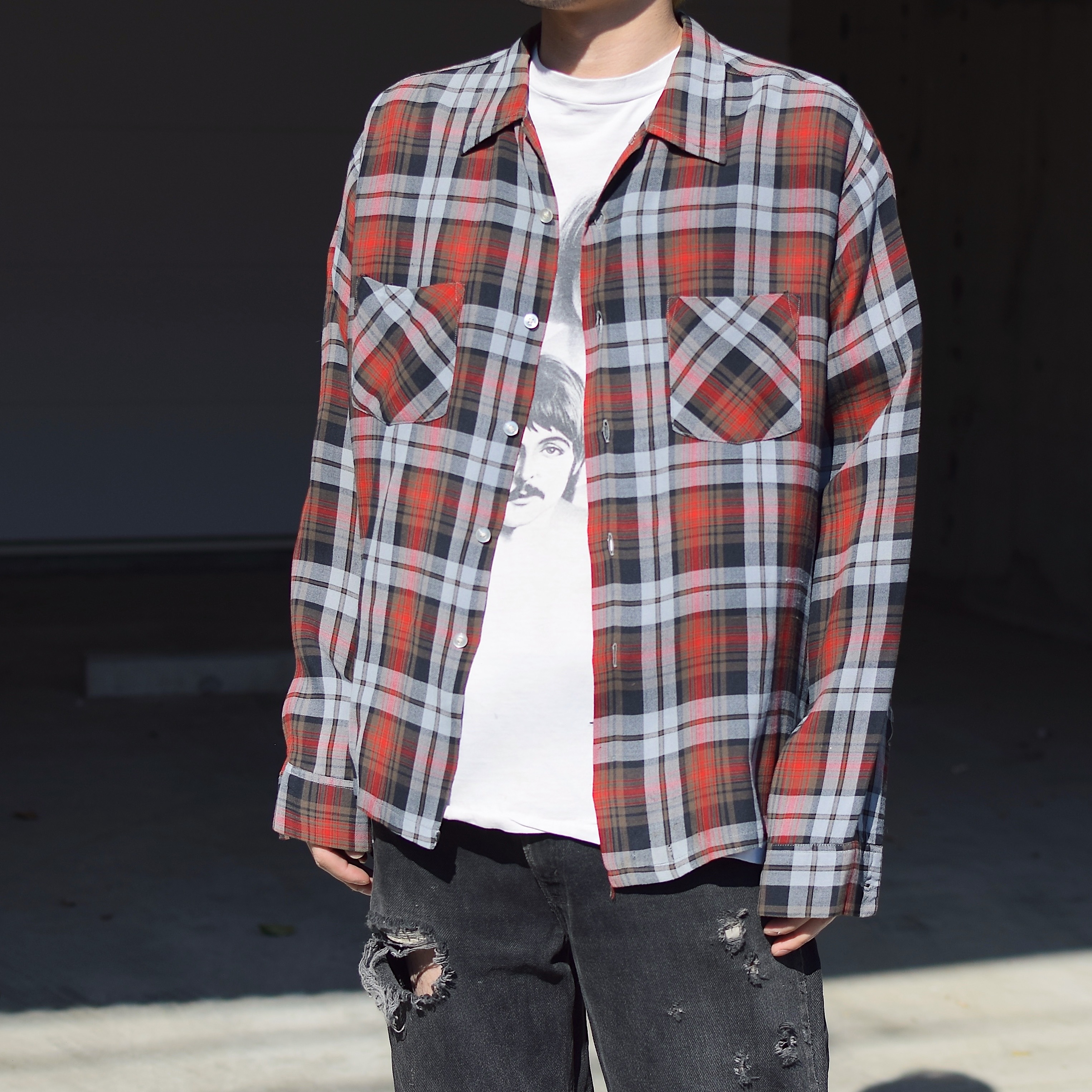 Vintage 60's【CAMPUS】Rayon Check Shirt の画像 3