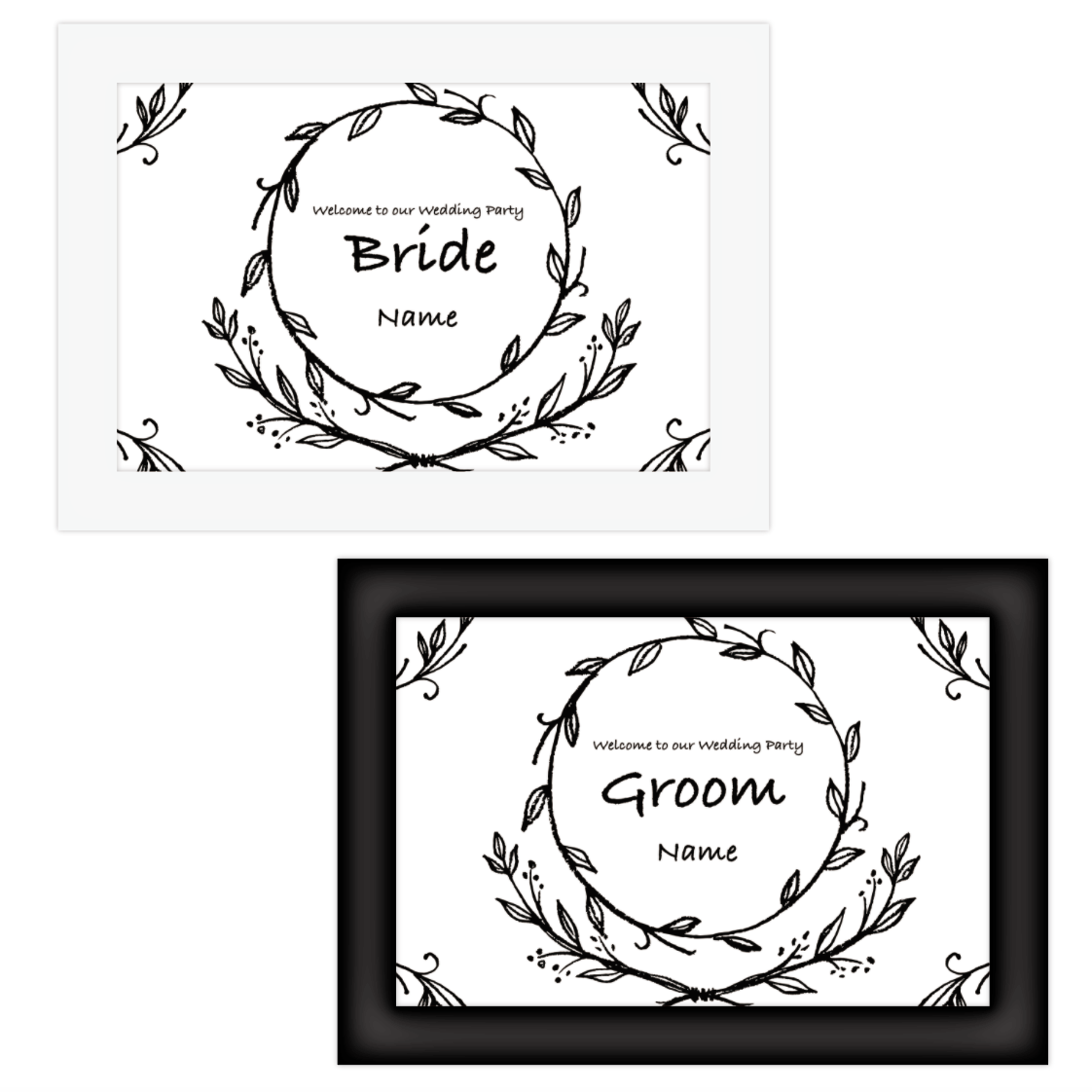 Gb1 D Groom Bride 受付サインセット フレーム付 ウェディンググッズ専門店 Mod