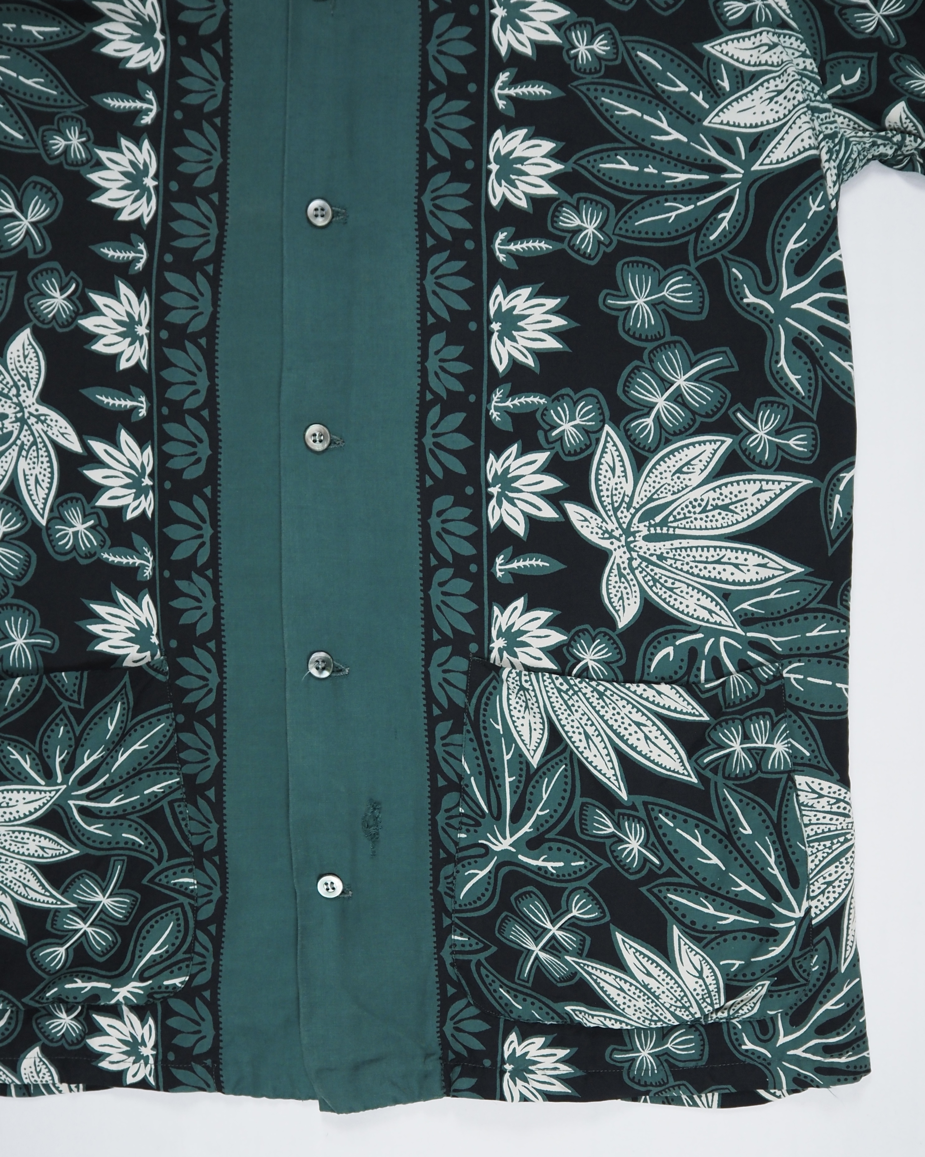 50’s レーヨンハワイアンシャツ ヤシの葉柄 の画像 11
