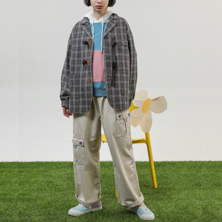 ファートフラワーマンハイウエストカーゴパンツ Meimao