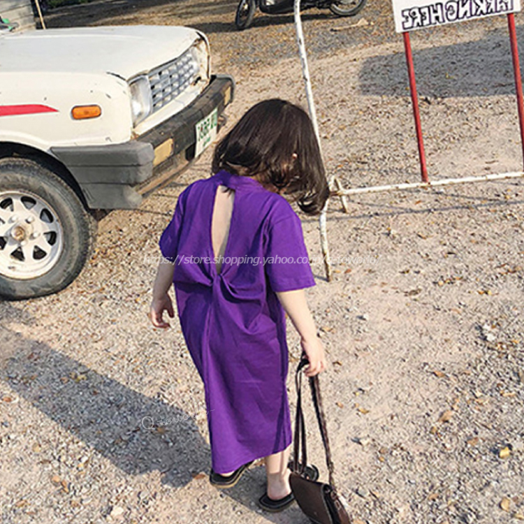 90 130 ワンピース 背中あき ロングワンピース 韓国版 韓国子供服 子供服 女の子 キッズ Q Toworld キュートワールド 子供服 メール便は何点でも送料の合計は280円