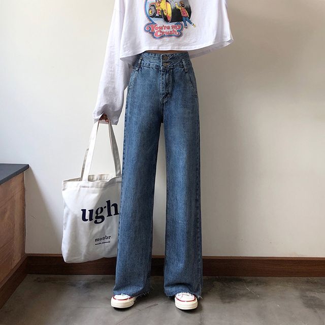 ワイドデニムパンツ ボトムス レディース パンツ デニム 裾切りっぱなし ハイウエスト ワイドレッグ カジュアル 大人カジュアル オールシーズン Pn 0090 Y Hapi Hapi Girl ハピ ガル ワイドデニムパンツ ボトムス レディース パンツ デニム 裾切りっぱなし ハイウエスト ワイドレッグ カジュアル 大人カジュアル オールシーズン Pn 0090 Y Hapi Hapi Girl ハピ ガル