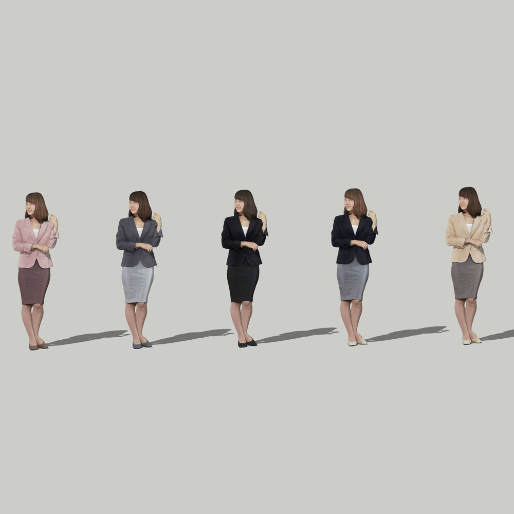 SketchUp素材 3D人物モデル ( Posed ) 013_Kana - 画像2