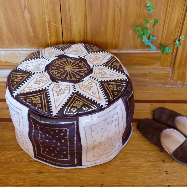 プフ オットマン 革スツール Brown M9a Morocco モロッコ Journey