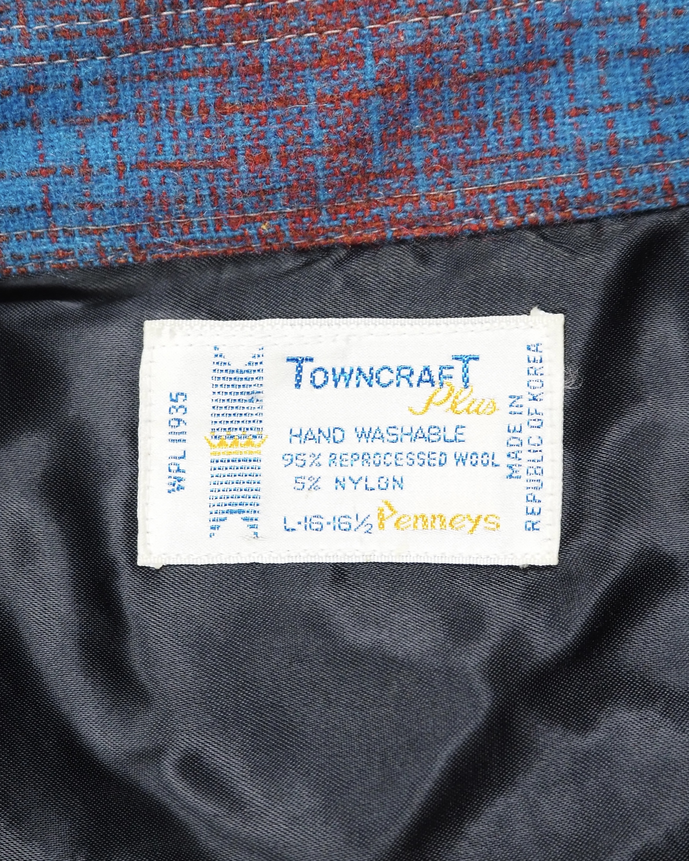 【VCM入荷】70’s Towncraft ウールシャツ レッド×ブルー オンブレ の画像 11