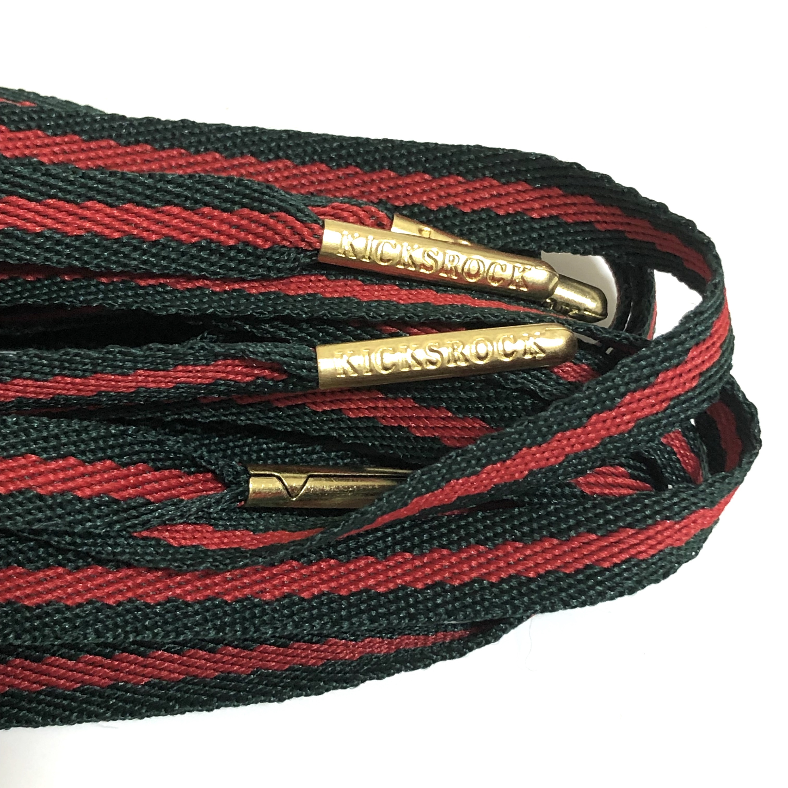 STRIPE SHOELACES "GUCCI" GOLD TIP KICKSROCK