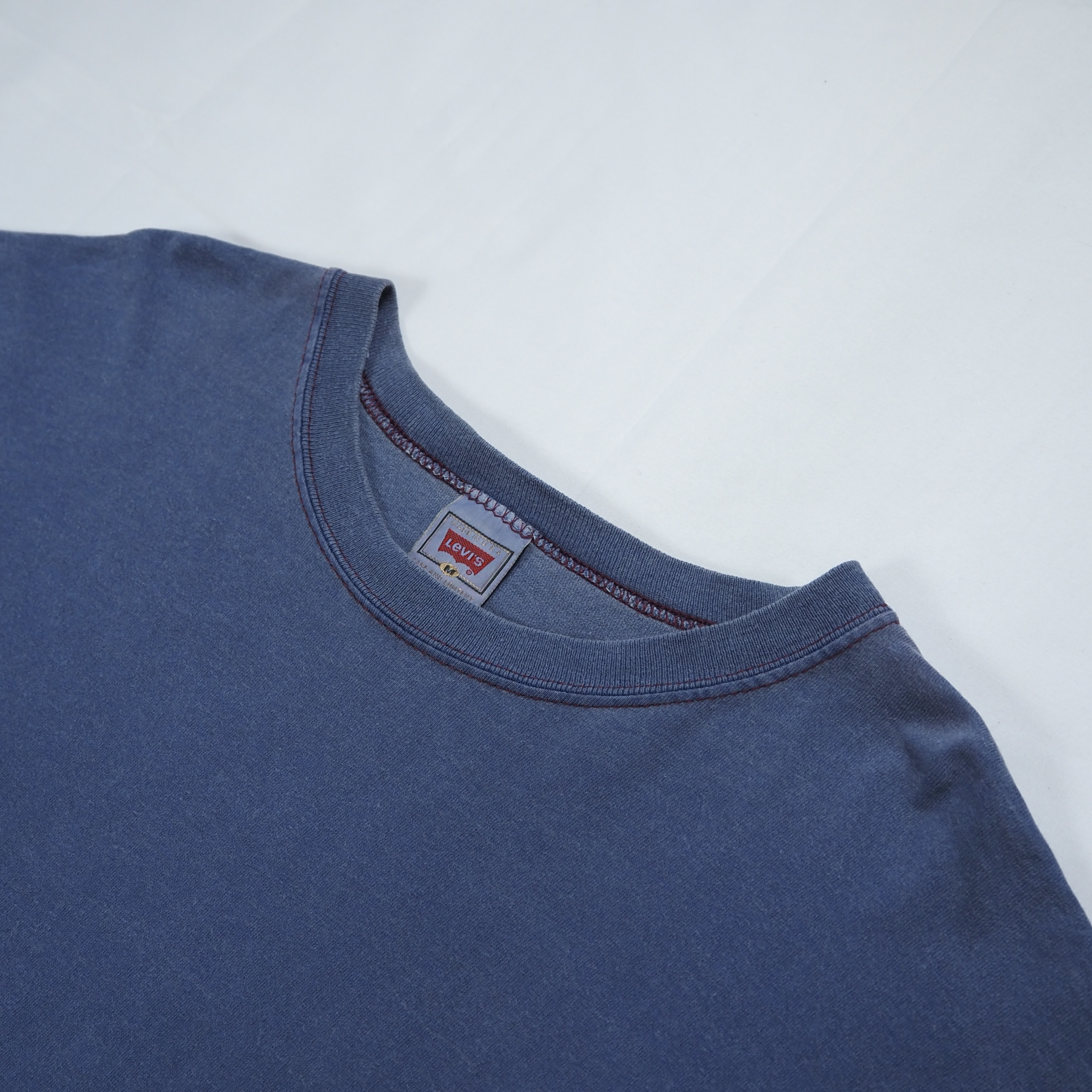 90’s Levi’s ブランクTシャツ ブルー アメリカ製 の画像 7