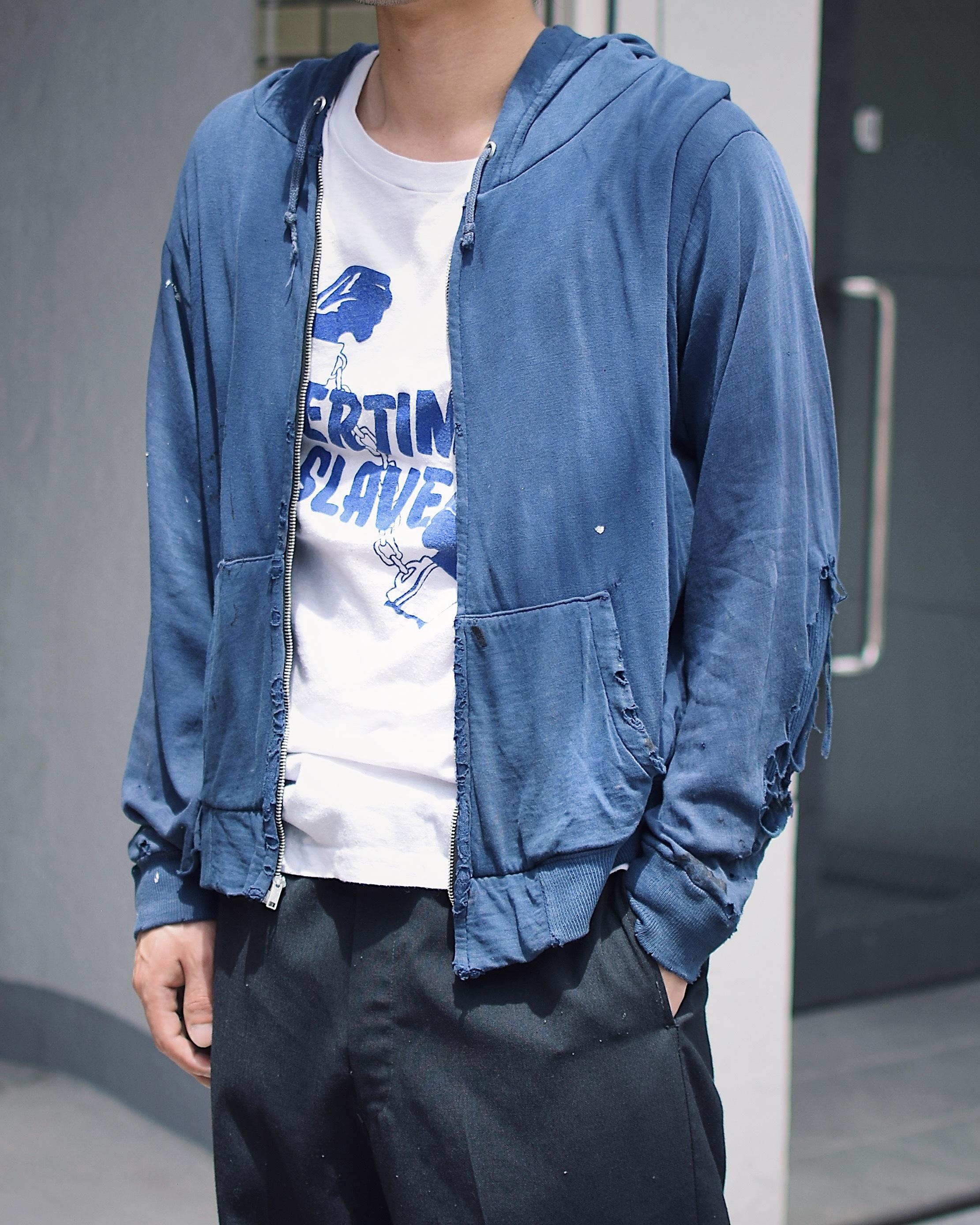 Vintage 60's Grunge Zip-up Thermal Hoodie の画像 3
