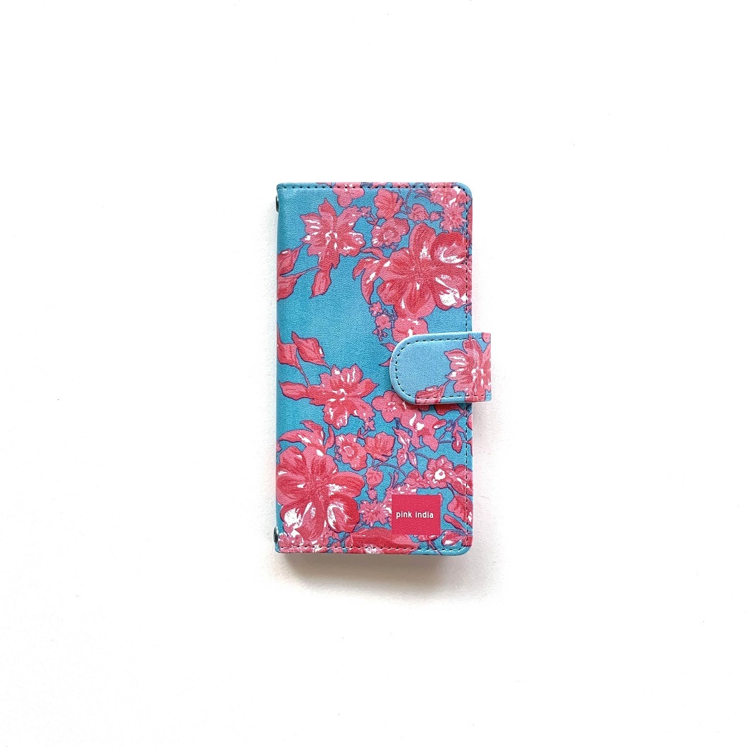 北欧デザイン Android対応手帳型マルチケース North Blue Pink India Laboratory