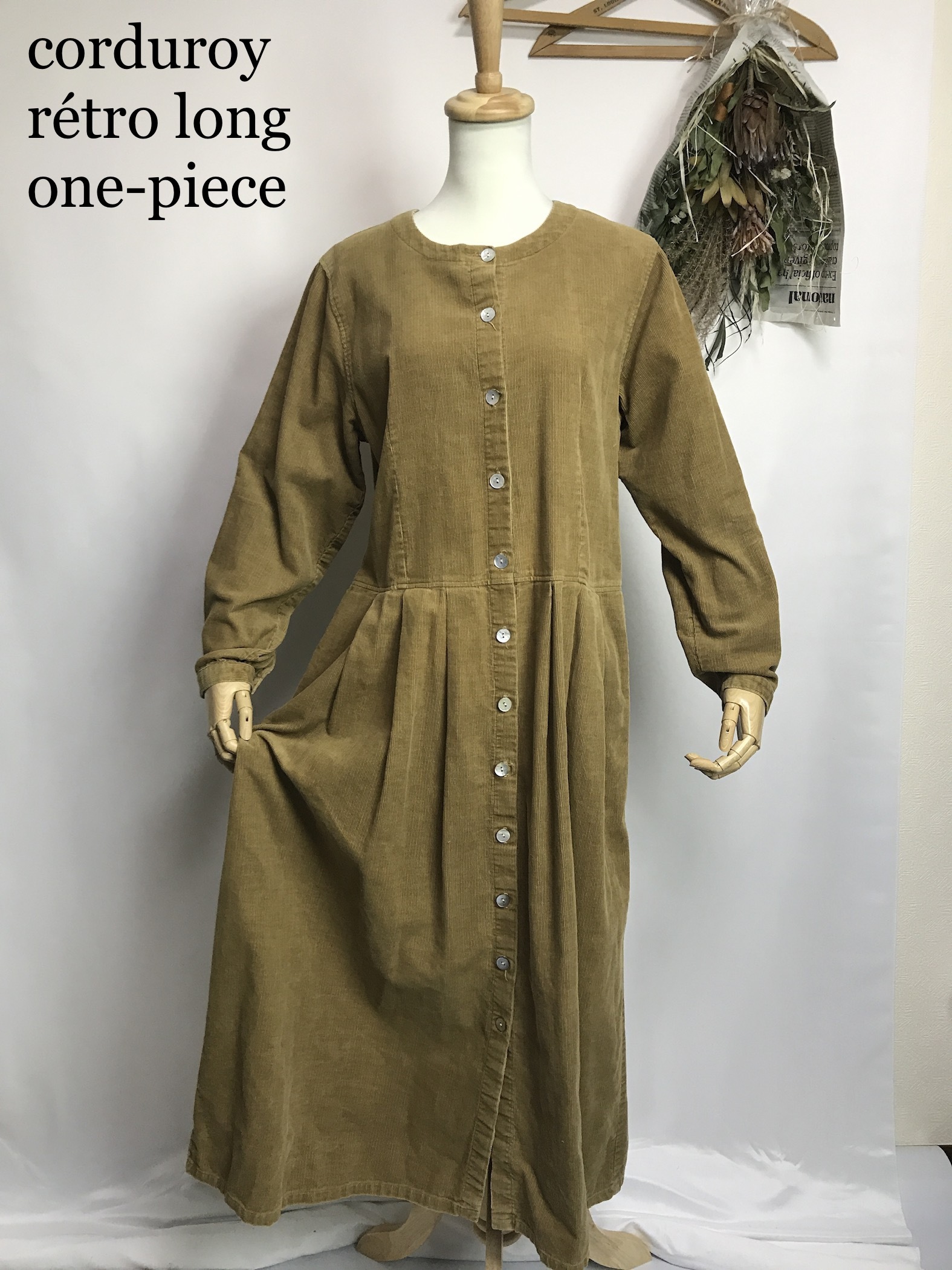 Corduroy Retro Long One Piece レトロ ワンピース 古着屋 Grin Days Memory 公式 古着通販 オンラインストア