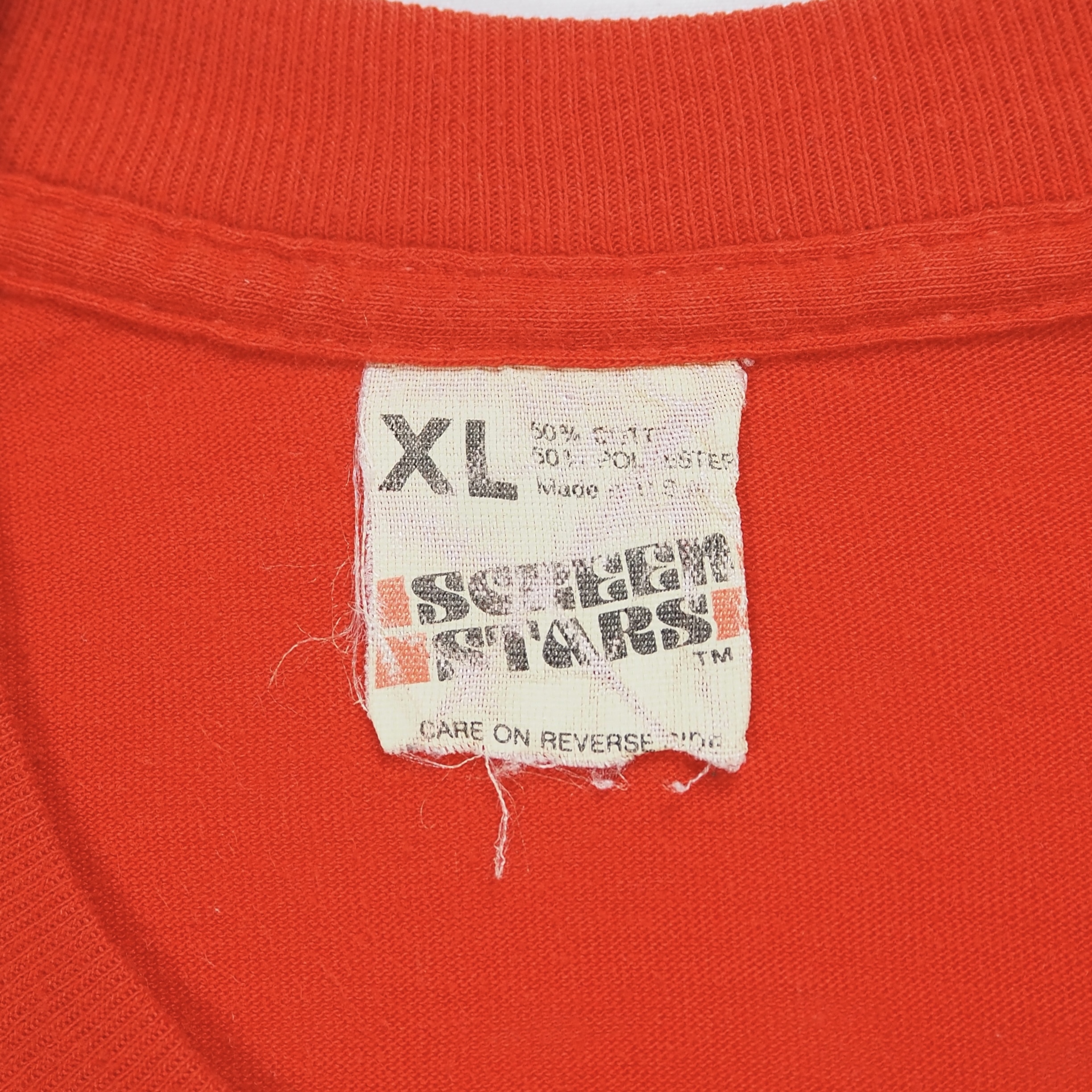 80’s スカル プリントTシャツ XL レッド の画像 9