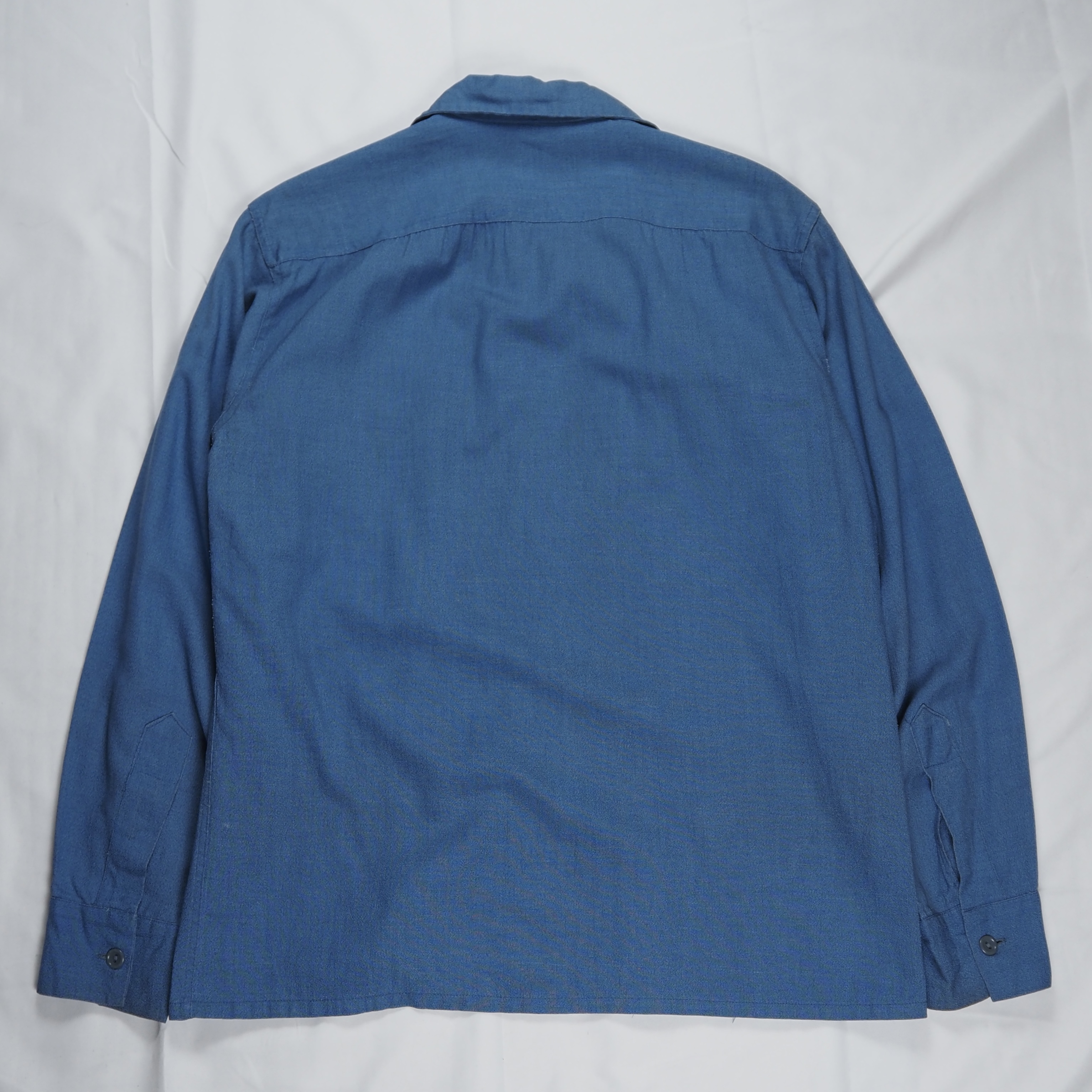 40’s-50’s レーヨンシャツ ブルー 単色 の画像 12