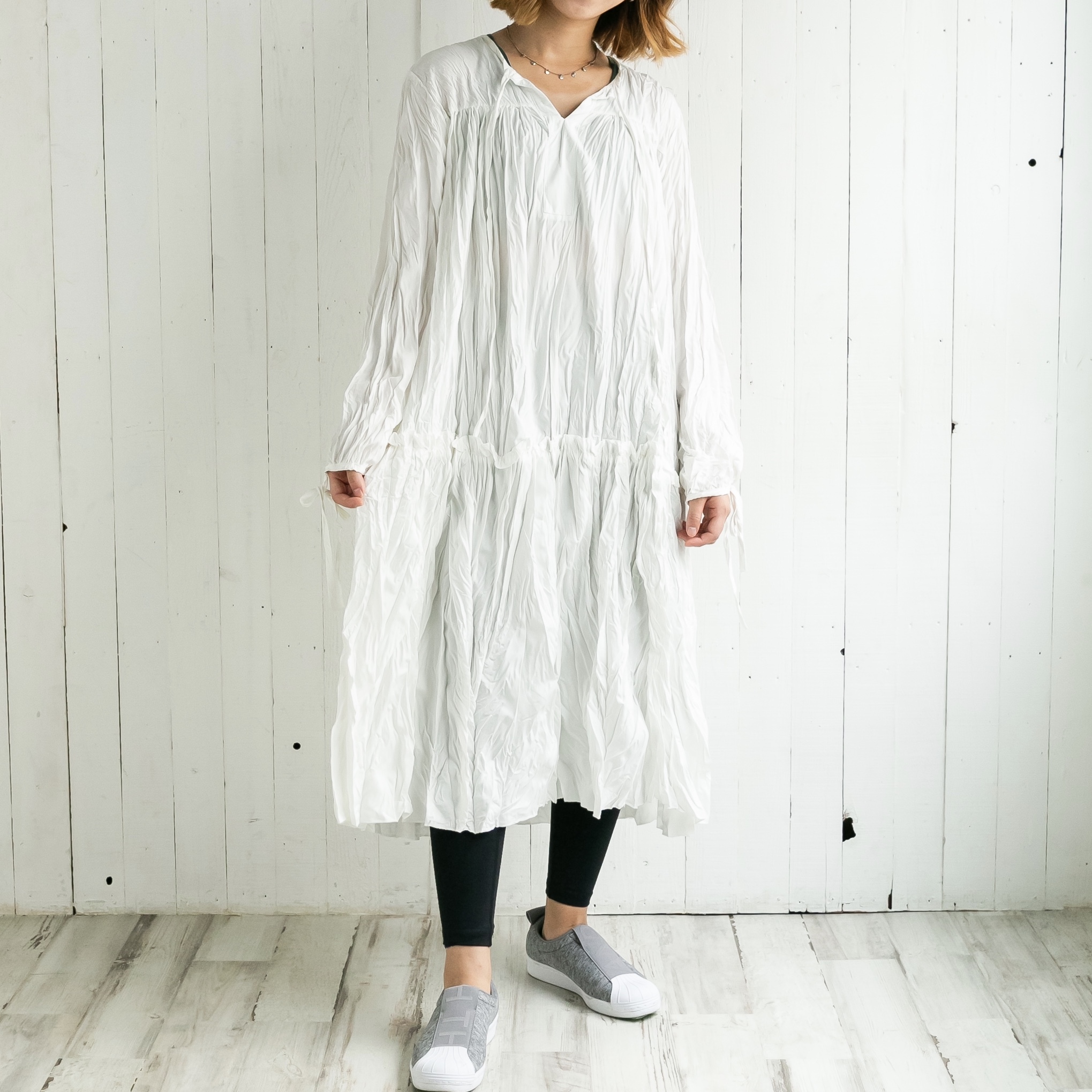 シワ加工プリーツワンピース Yam 0064 Yammm