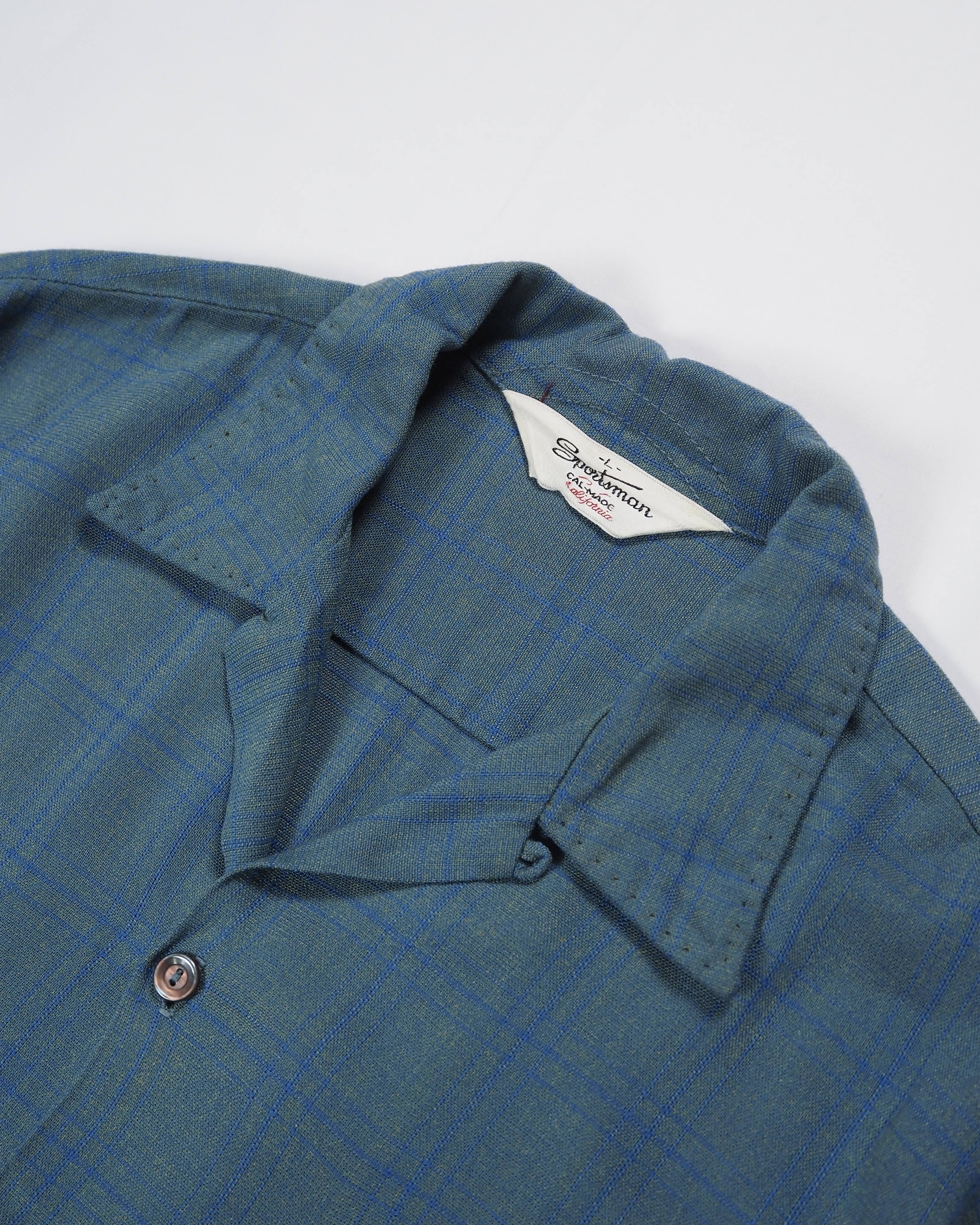 50’s Sportsman レーヨンシャツ ブルー Lサイズ の画像 3