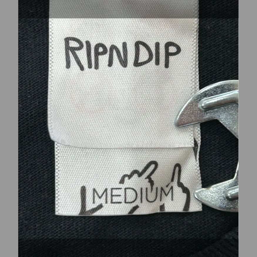 RIPNDIP 長袖Tシャツ 袖ロゴ 袖プリント ブラック ロンT リップンディップ ROSS L/S バックプリント (M) の画像 5