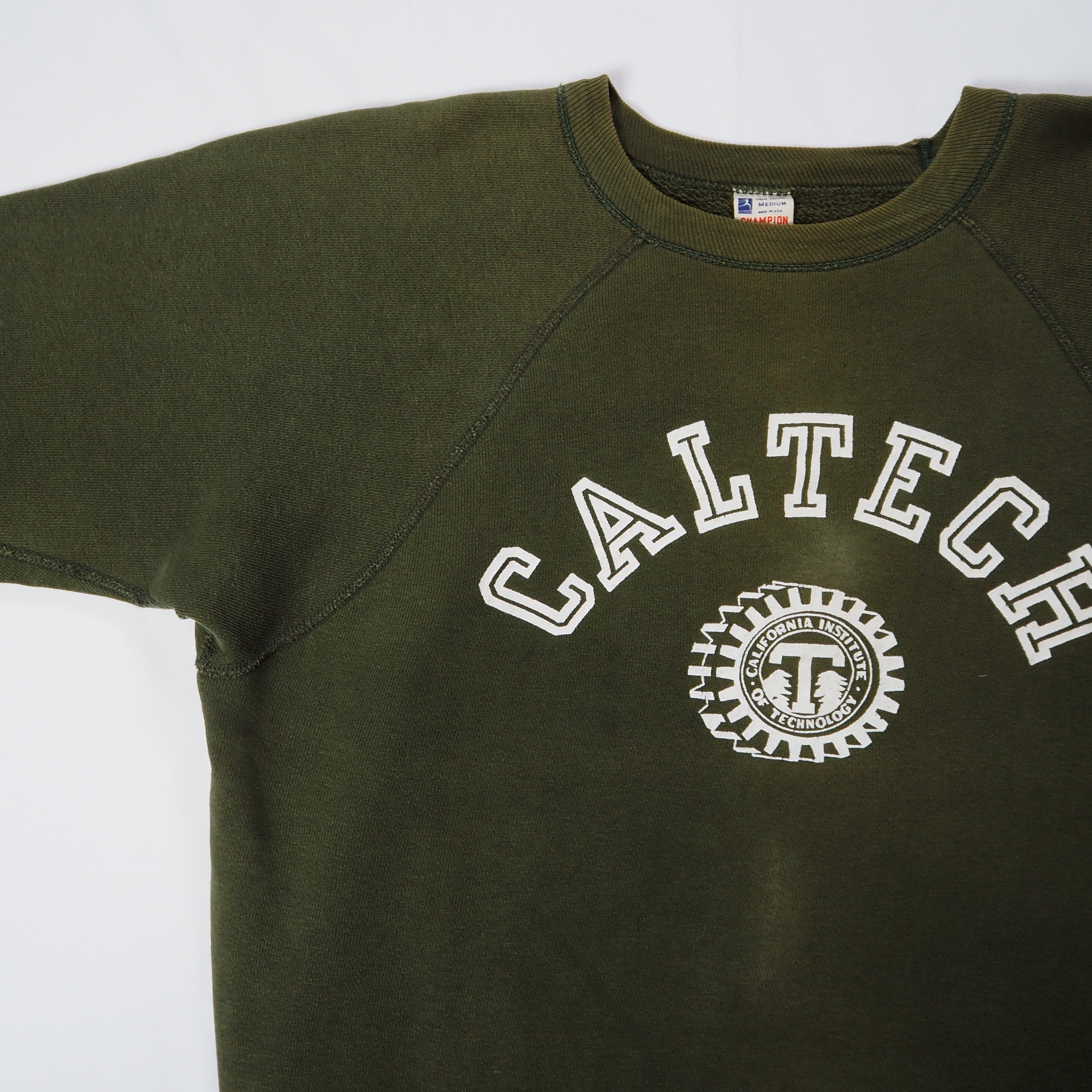 【9/23 20:00入荷】60's Champion カレッジスウェット オリーブグリーン Mサイズ の画像 3