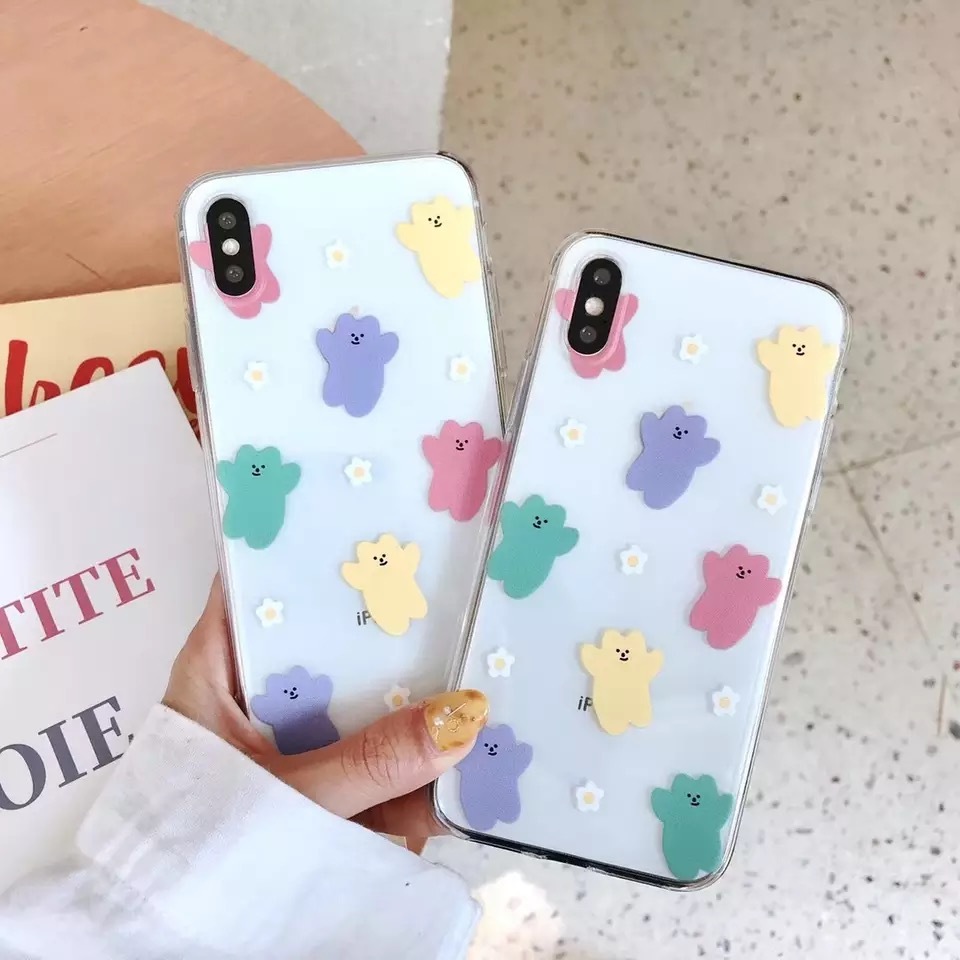 送料無料 予約商品 ベア くま パステル 可愛い Iphoneケース スマホケース キャラクター 可愛い 透明 Selectshop Aya