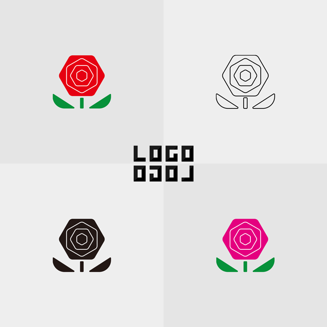 ロゴマークデザイン 花を線で描いたシンプルかつ洗練されたデザインのロゴ ロゴマークデザイン ロゴロゴ はロゴを簡単にご購入出来る小さなロゴのお店