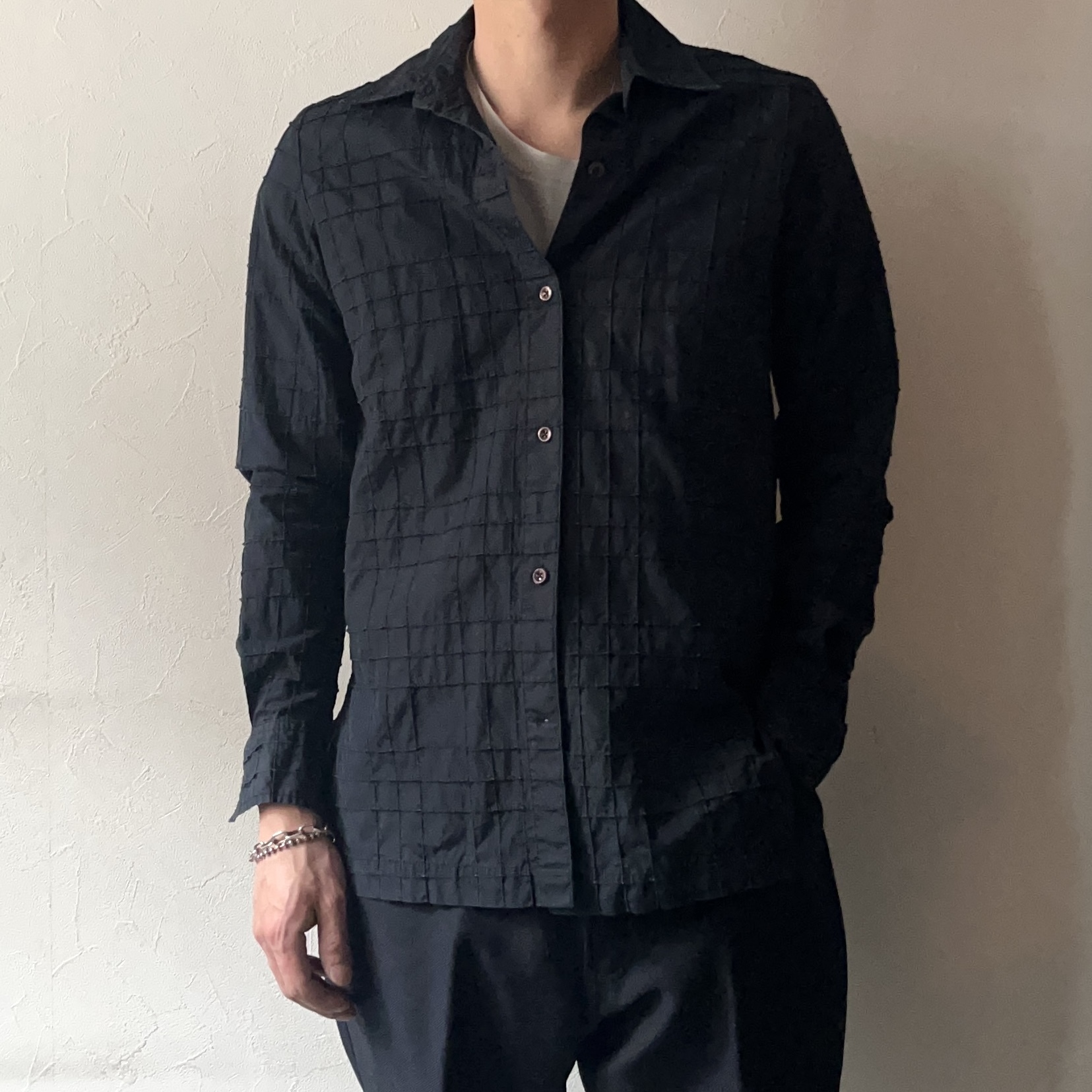 Vintage 90’s【Faconnable】Pleats Shirt の画像 4