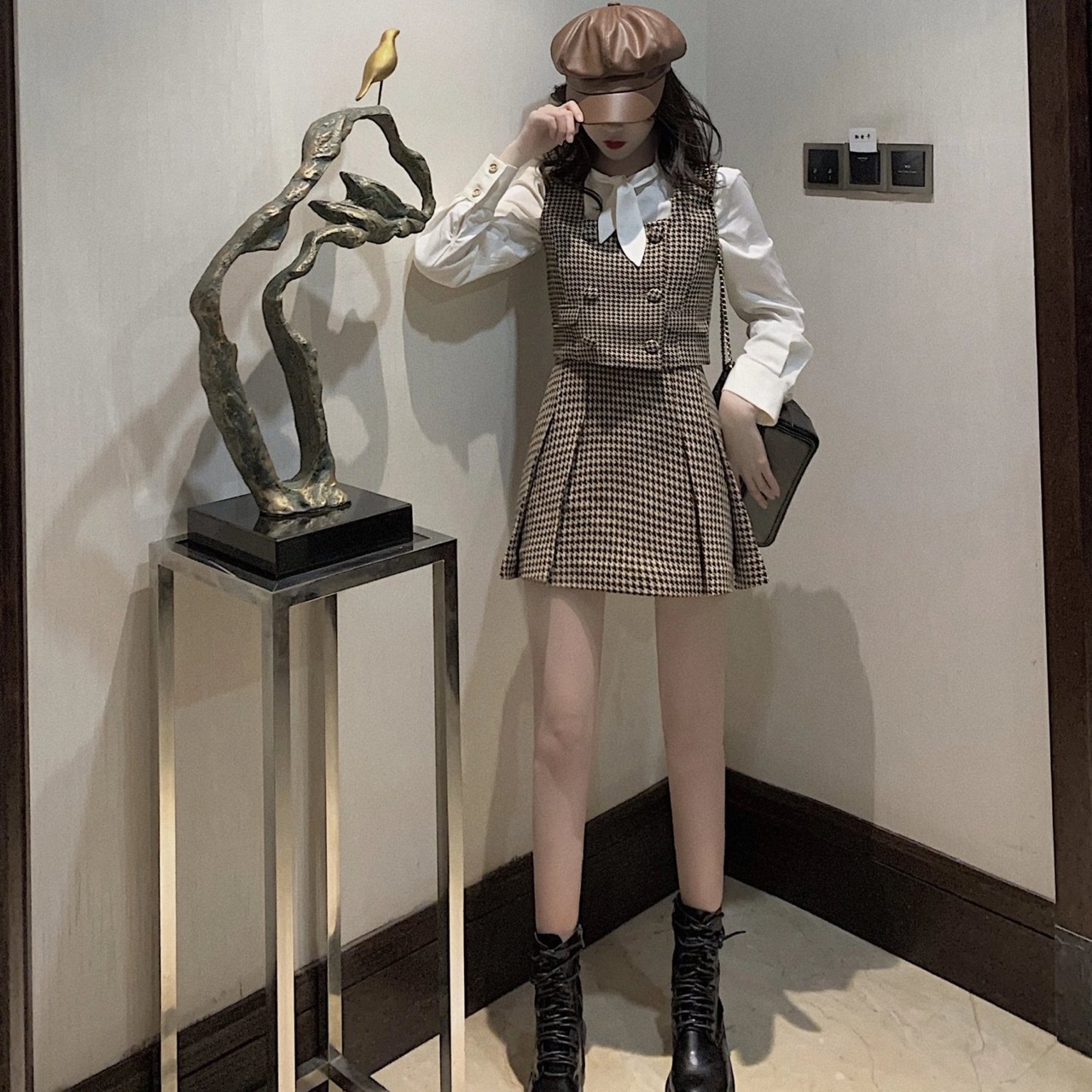 ロマンチック千鳥柄セットアップ Heart Seoul ロマンチック千鳥柄セットアップ Heart Seoul