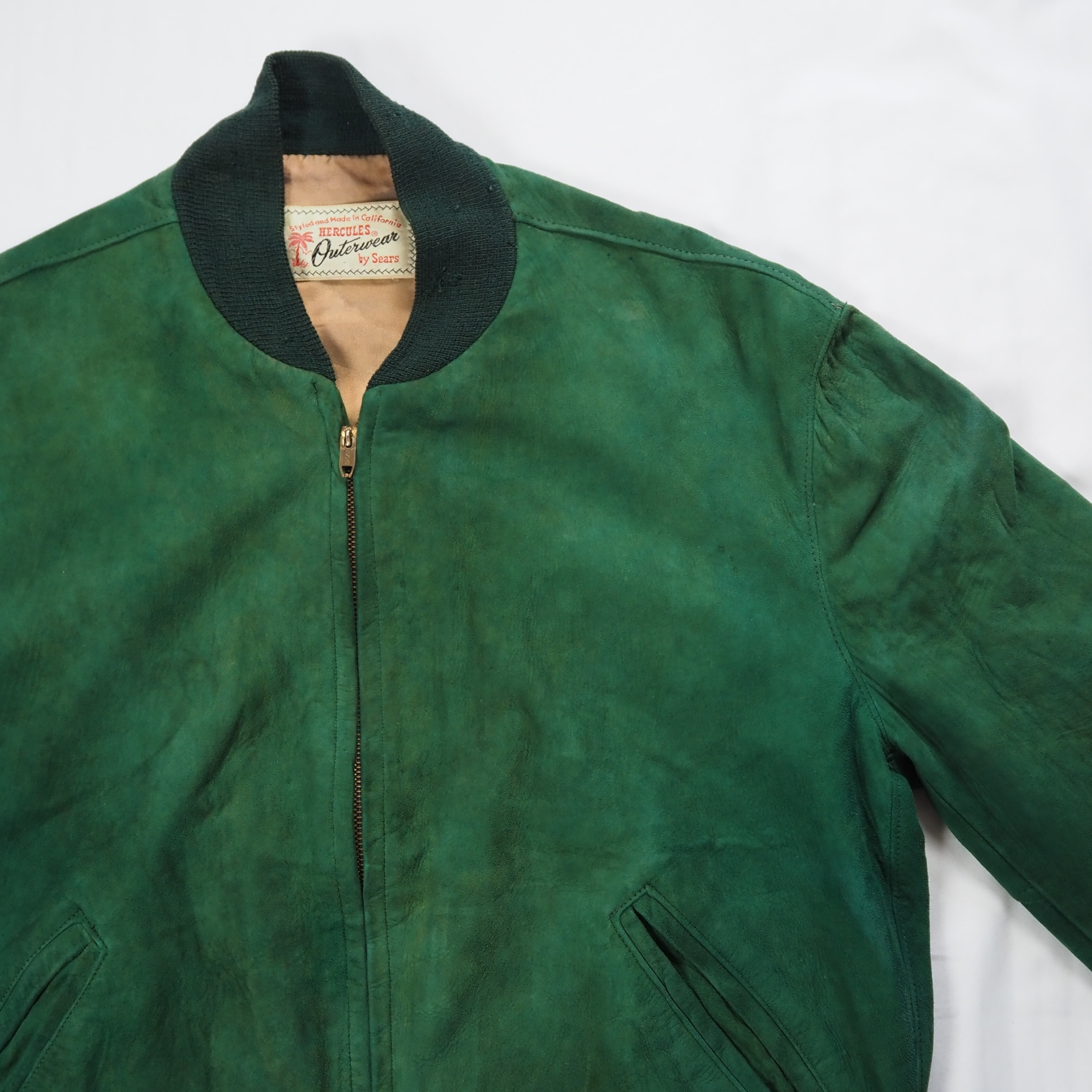 【9/23 20:00入荷】50's Sears スエードジャケット グリーン の画像 4