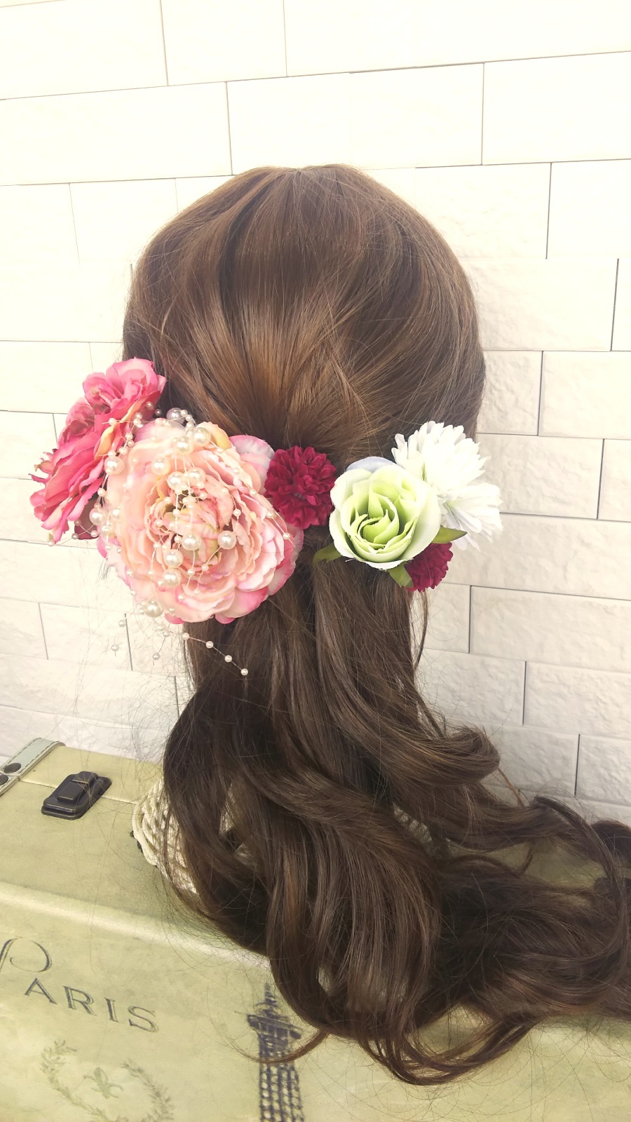 ラナン パールのヘッドドレス ７点set ピンク 髪飾り H002 Arvo プラスアルボ