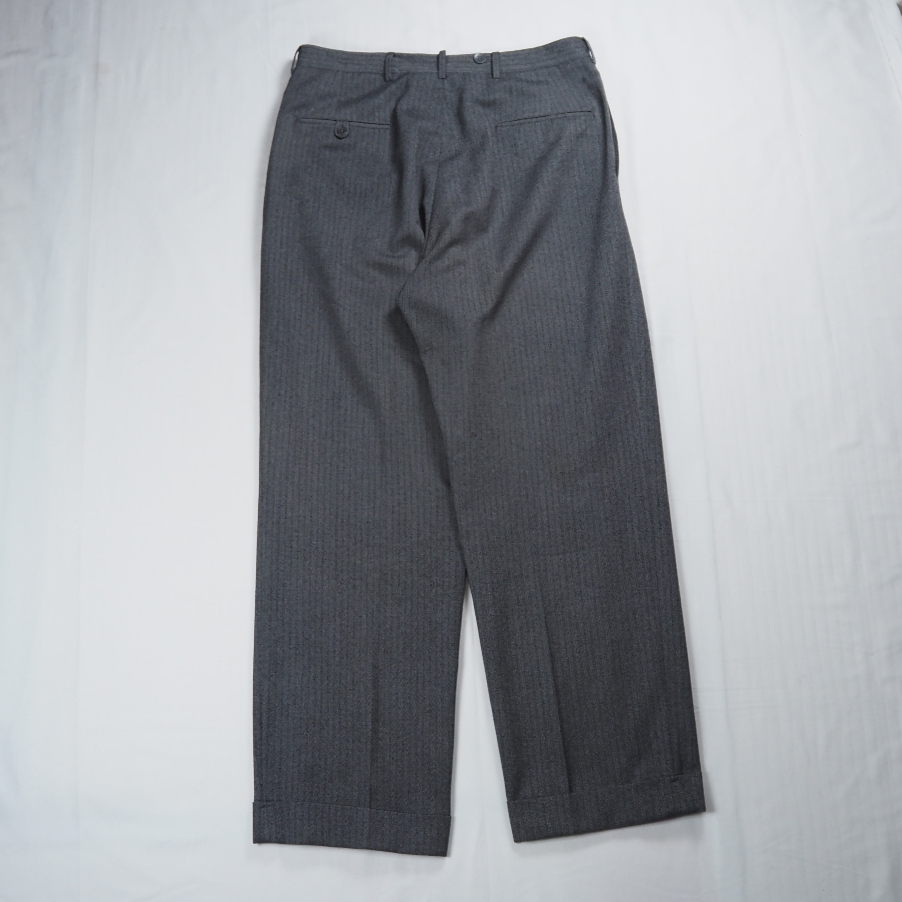 【9/23 20:00入荷】50's ウールスラックス グレー タロンジップ ノータック の画像 10