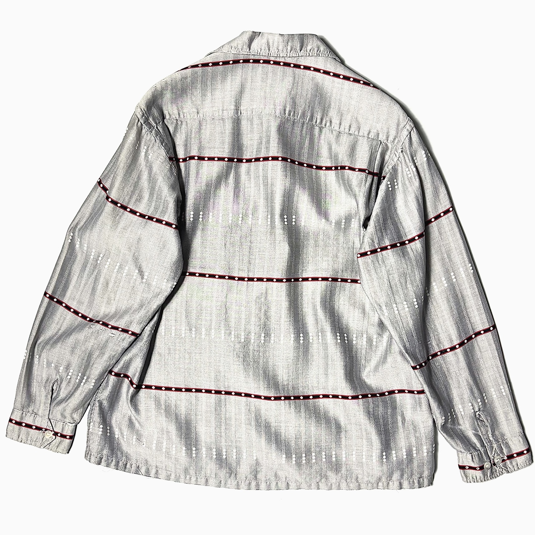Vintage 50's【Marlboro】Patterned Silk Shirt の画像 2