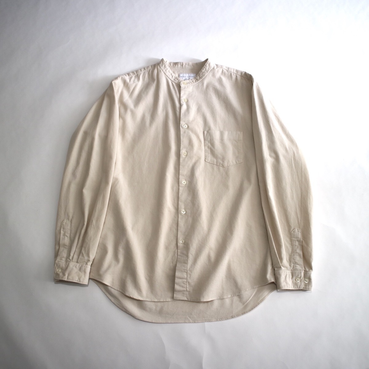 Manual Alphabet マニュアルアルファベット Corduroy Loose Fit Band Collar Shirt Versteck Manual Alphabet マニュアルアルファベット Corduroy Loose Fit Band Collar Shirt Versteck
