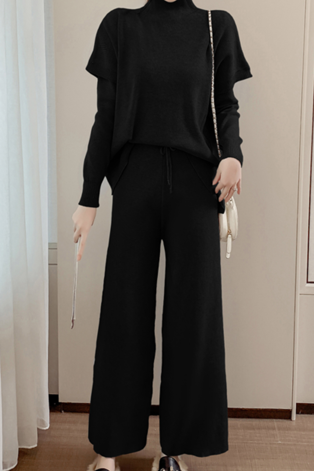 ロングスリーブニット ショートスリーブニット パンツ3ピースセット 0518 Amu
