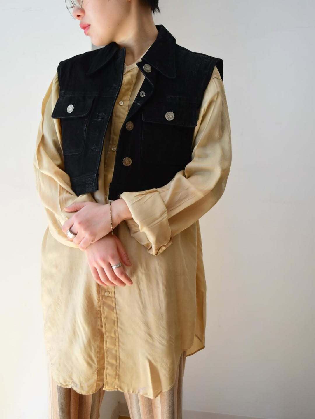 〜1920s Antique silk shirt の画像 3