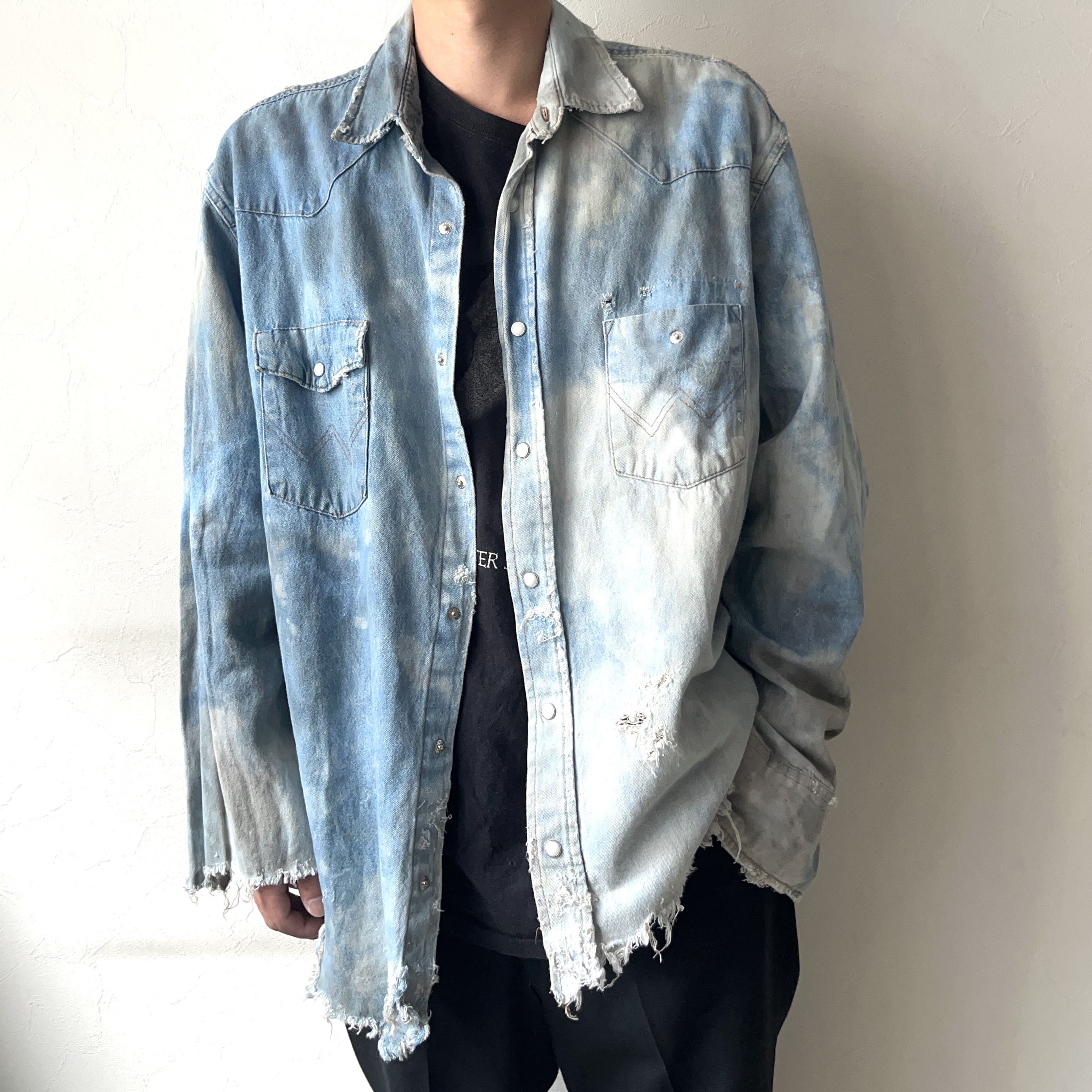 Vintage 80〜90's【Wrangler】Grunge Denim Shirt の画像 3