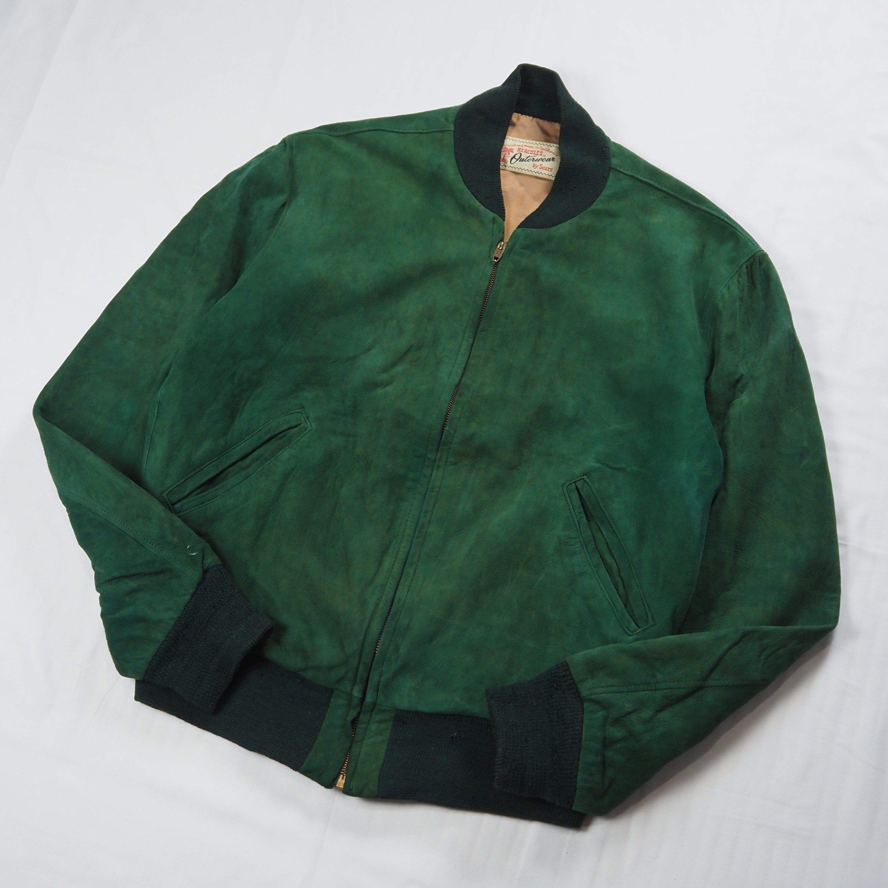 【9/23 20:00入荷】50's Sears スエードジャケット グリーン の画像 2