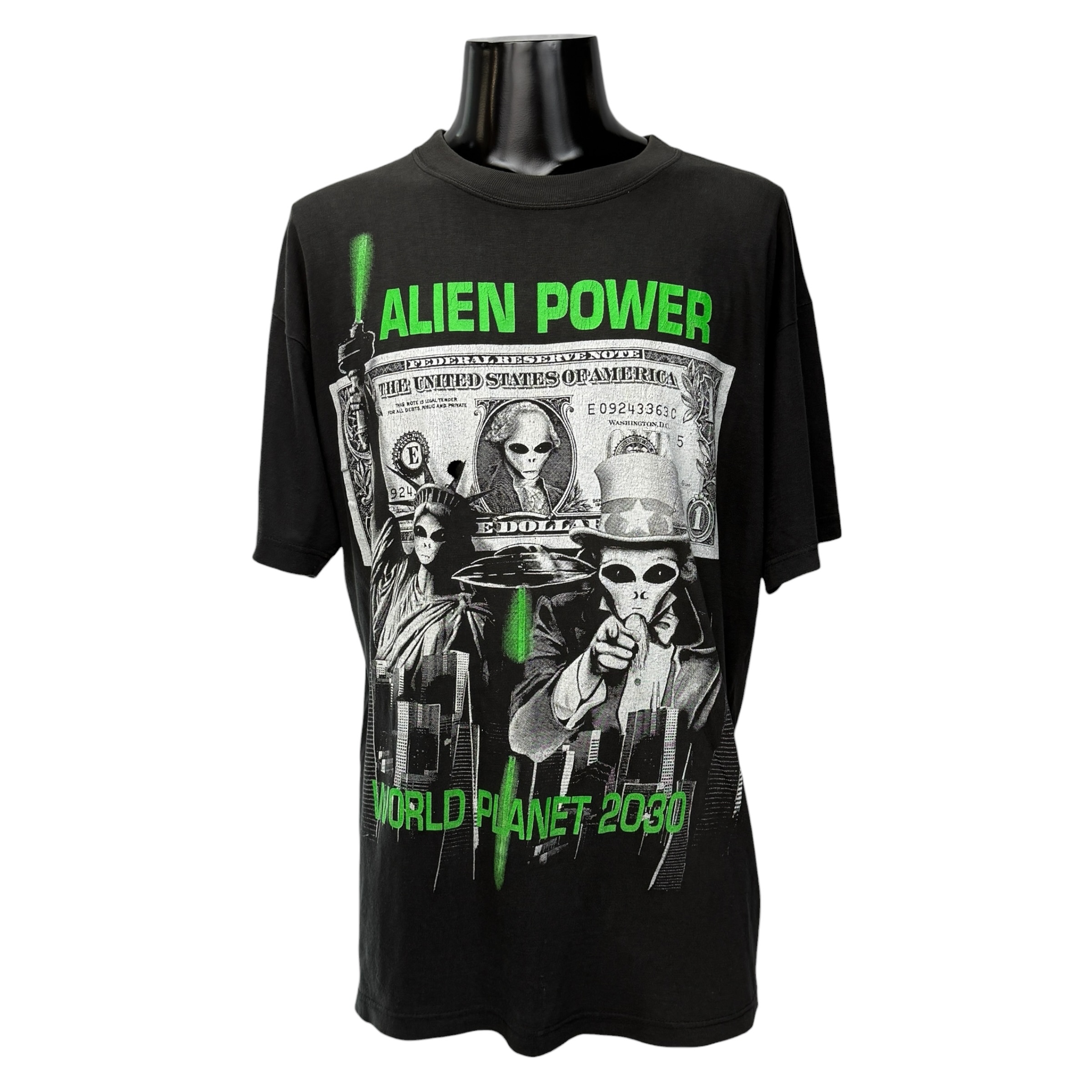 【ALIEN POWER】エイリアンパワー “WORLD PLANET 2030” Vintage Tシャツ