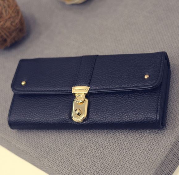 レディース レザー 長財布 三つ折り ベルト バックル ファスナー おしゃれ クラッチ 大容量 ウォレット カードケース ブラック はんなり