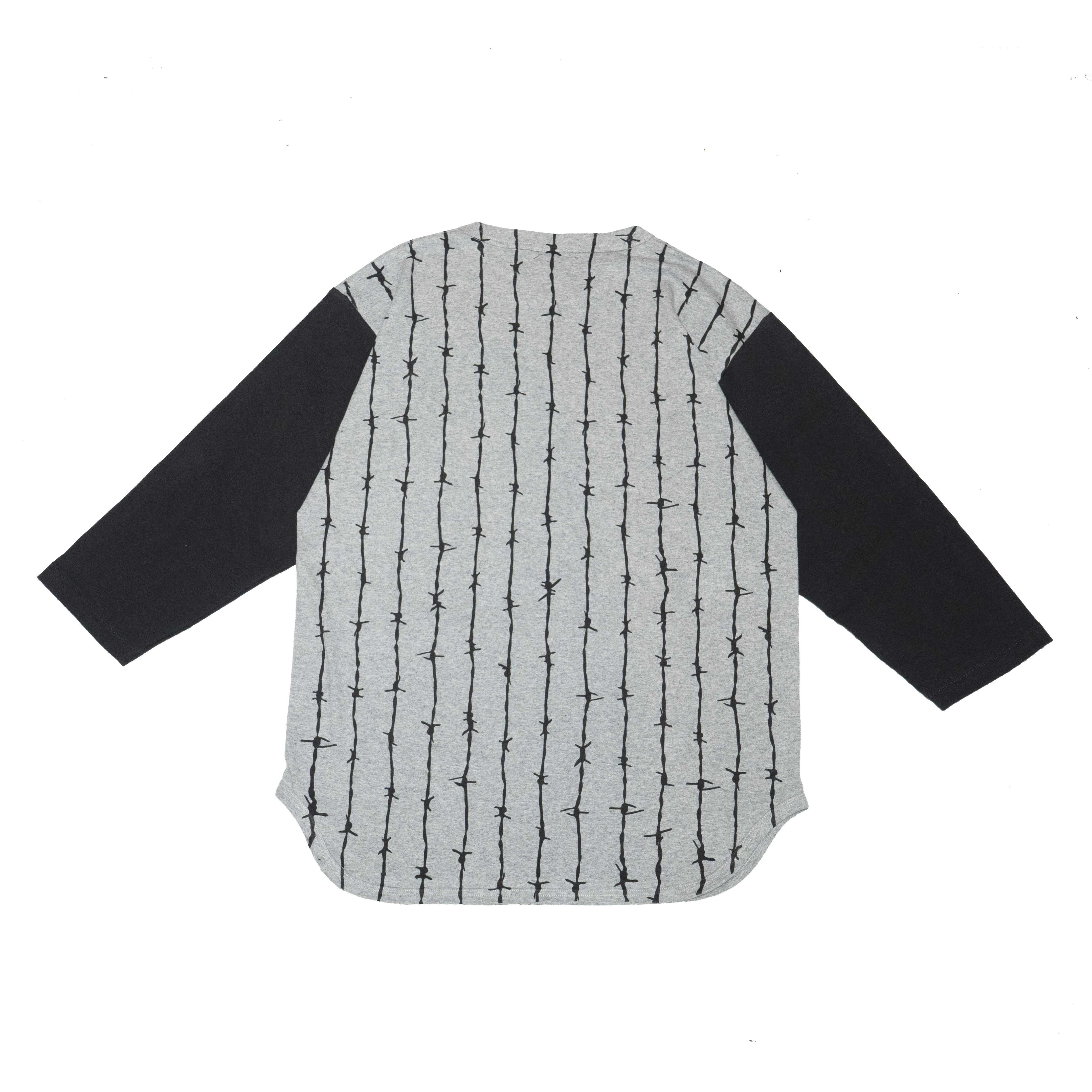 Barbed wire baseball raglan / Black - 画像2