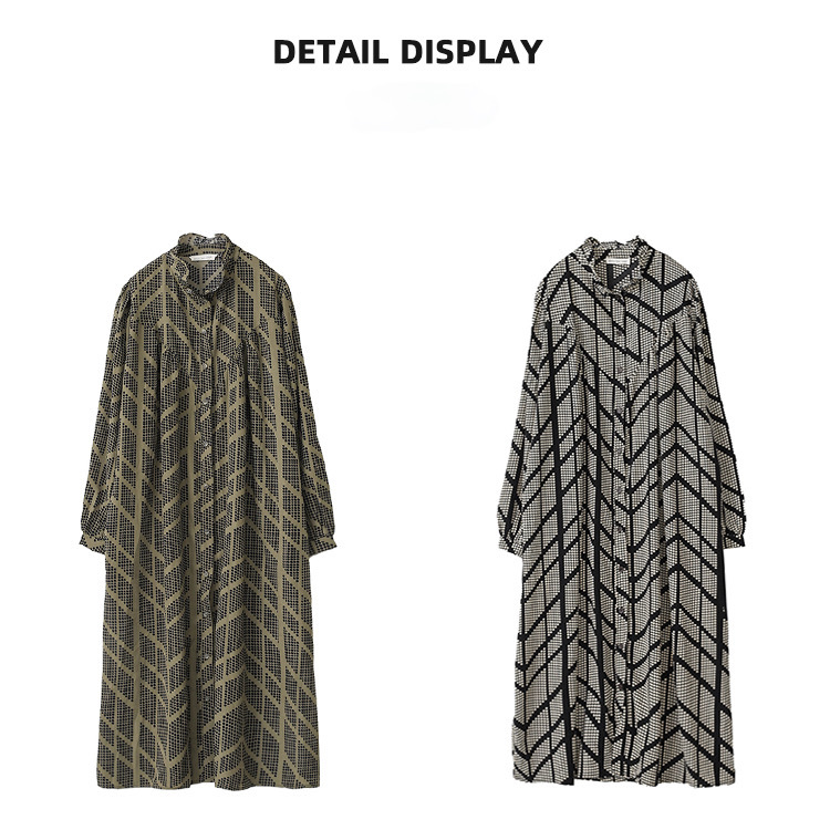 ドットスタンドカラーフレアワンピース513 T And