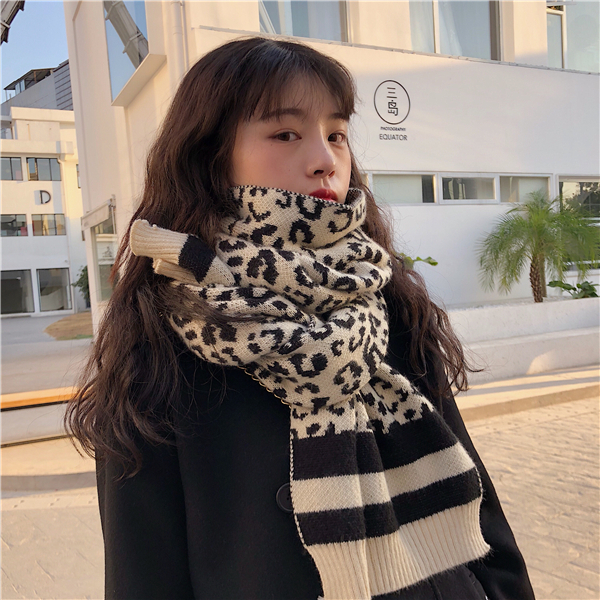 ヒョウ柄マフラー 全4色 Y 175 Smilefruit