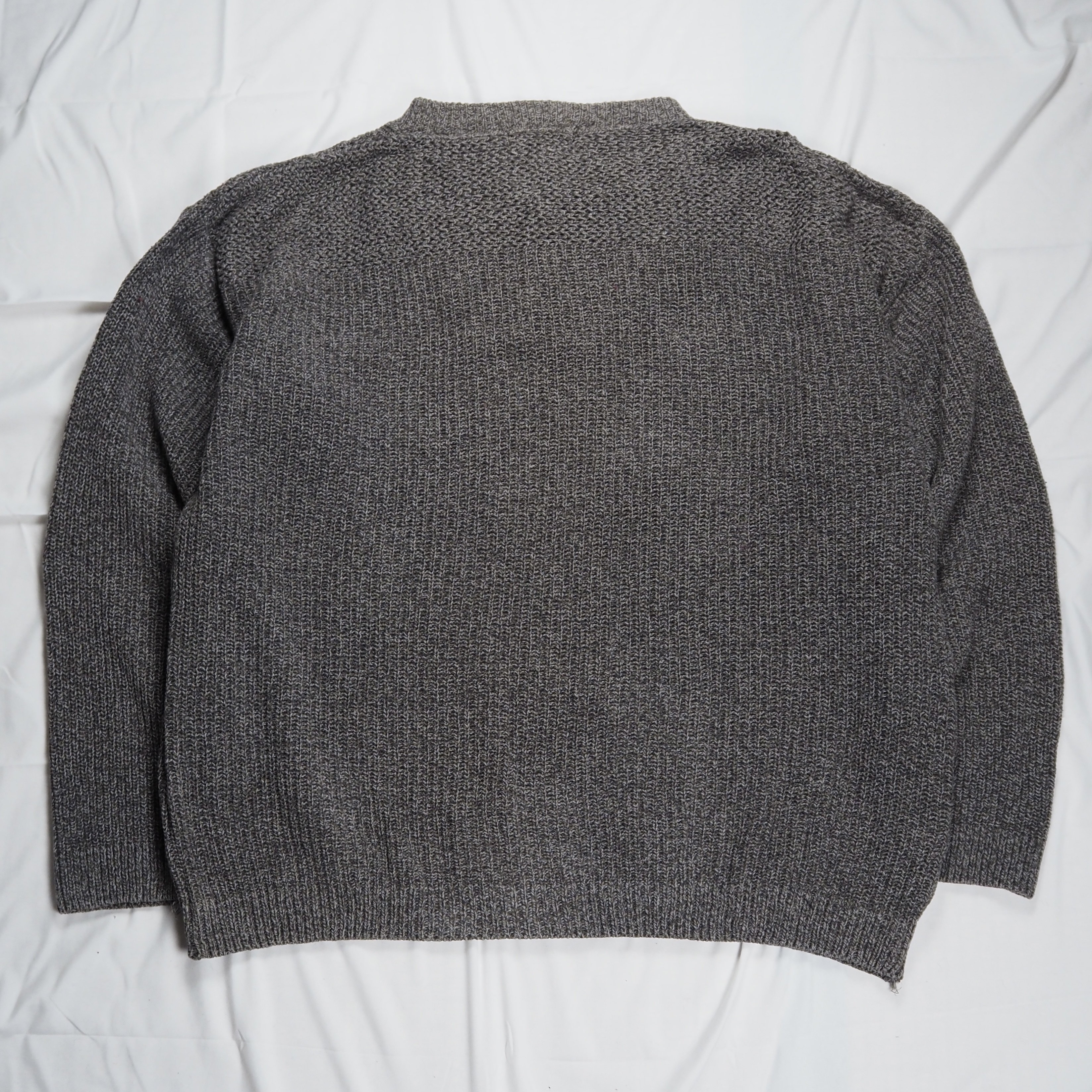 90’s Eddie Bauer コットンニット ジープセーター XL グレー アメリカ製 の画像 9