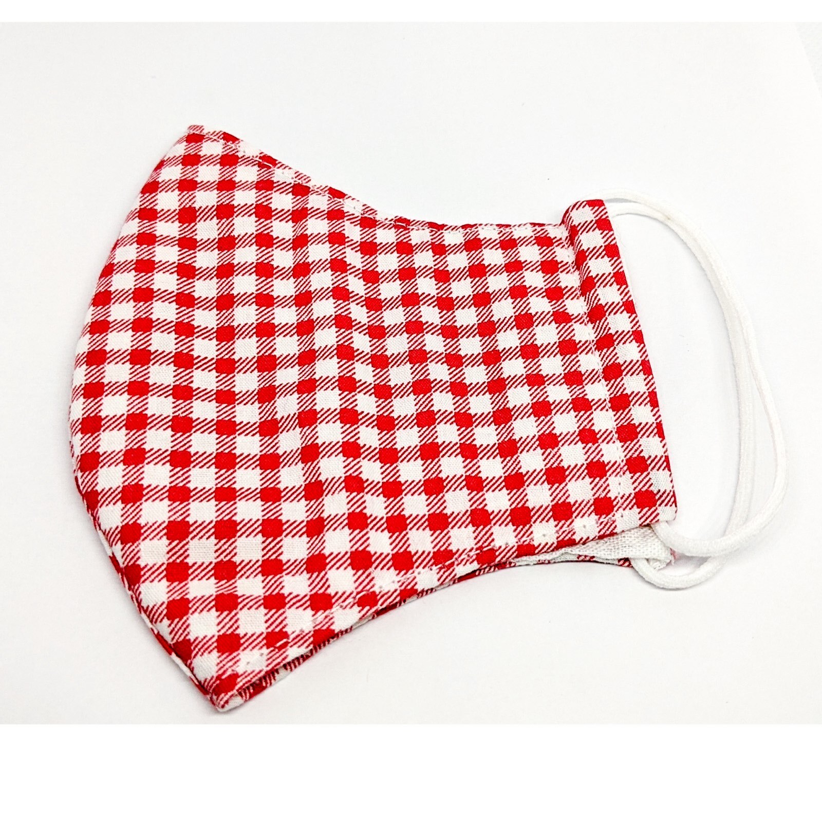 手作りマスク 赤チェック Mサイズ 山のおすすめ販売所ー奈良県上北山村ー