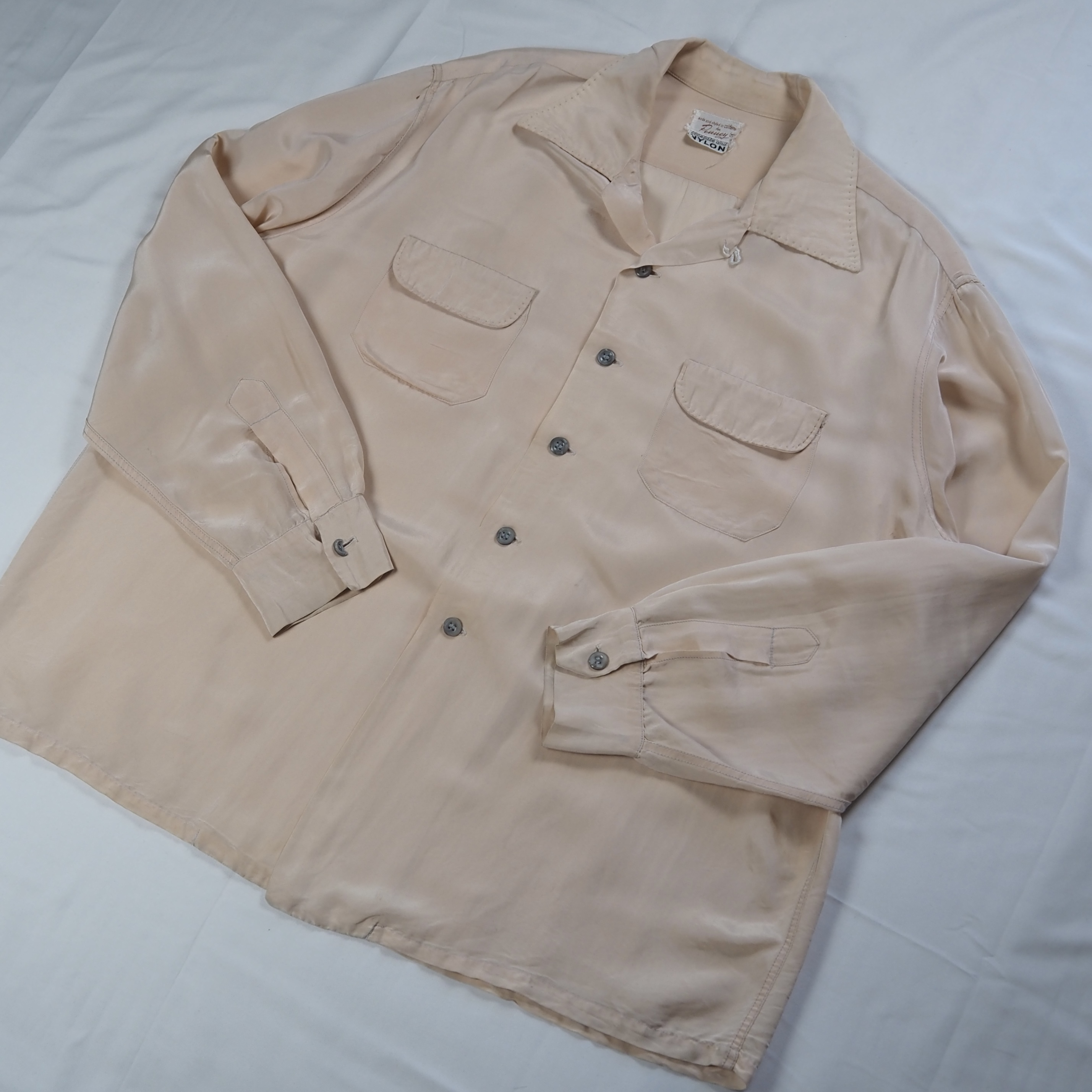 【ビッグサイズ】50’s Penny’s ナイロンシャツ ピンク XL の画像 5