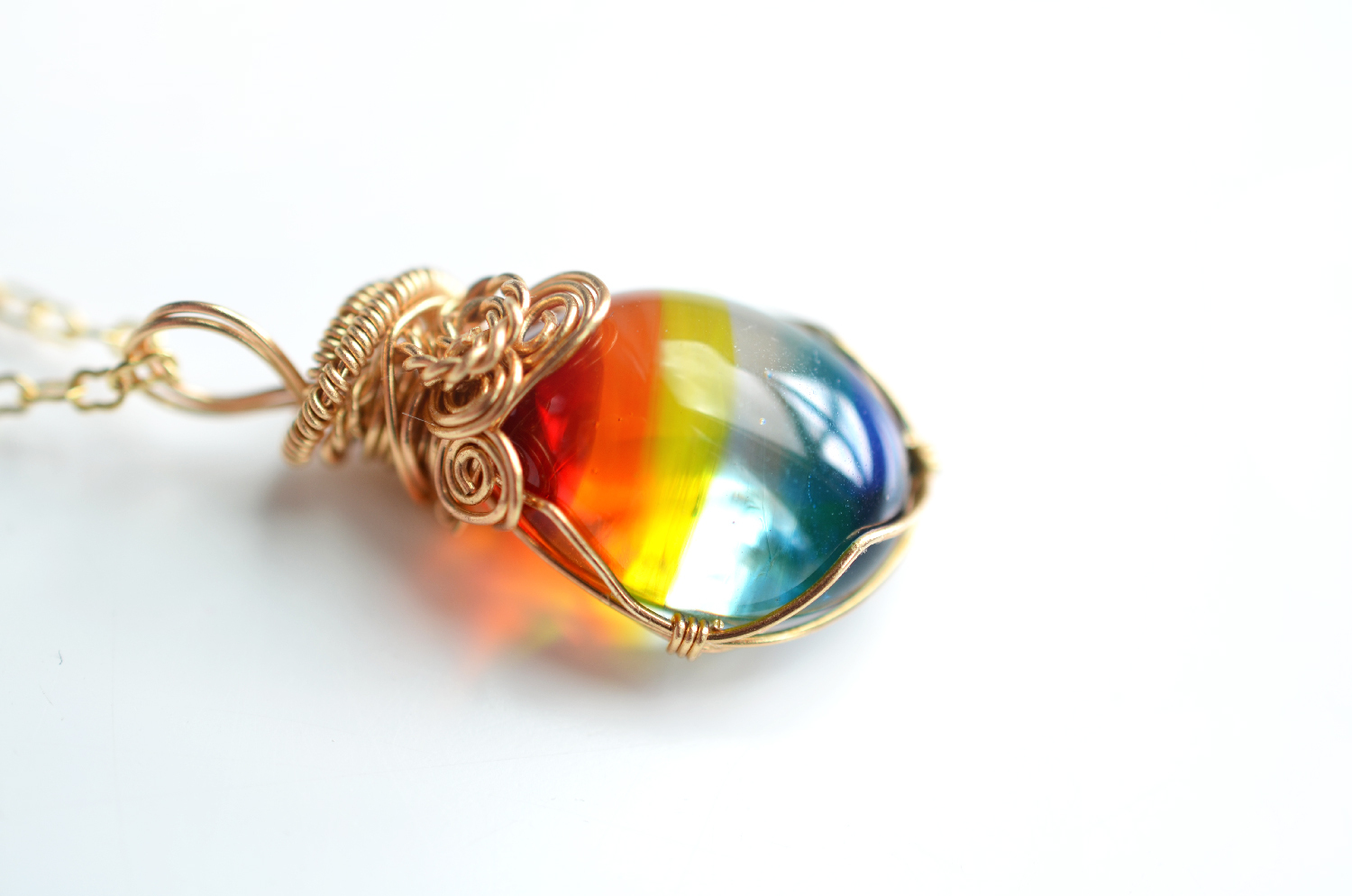 ワイヤーラッピングネックレス ブルー A06 Soukore ソウコレ