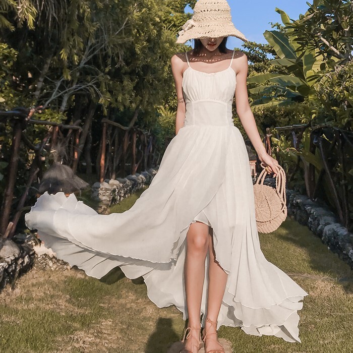 リゾートワンピース ロング マキシ丈 背中あき 背中見せ ワンピース ノースリーブ 肩だし ハワイ 沖縄 グアム 10代 代 30代 40代 50代 リゾート 韓国の可愛いレディースアパレルのセレクトショップ Kilalion キラリオン