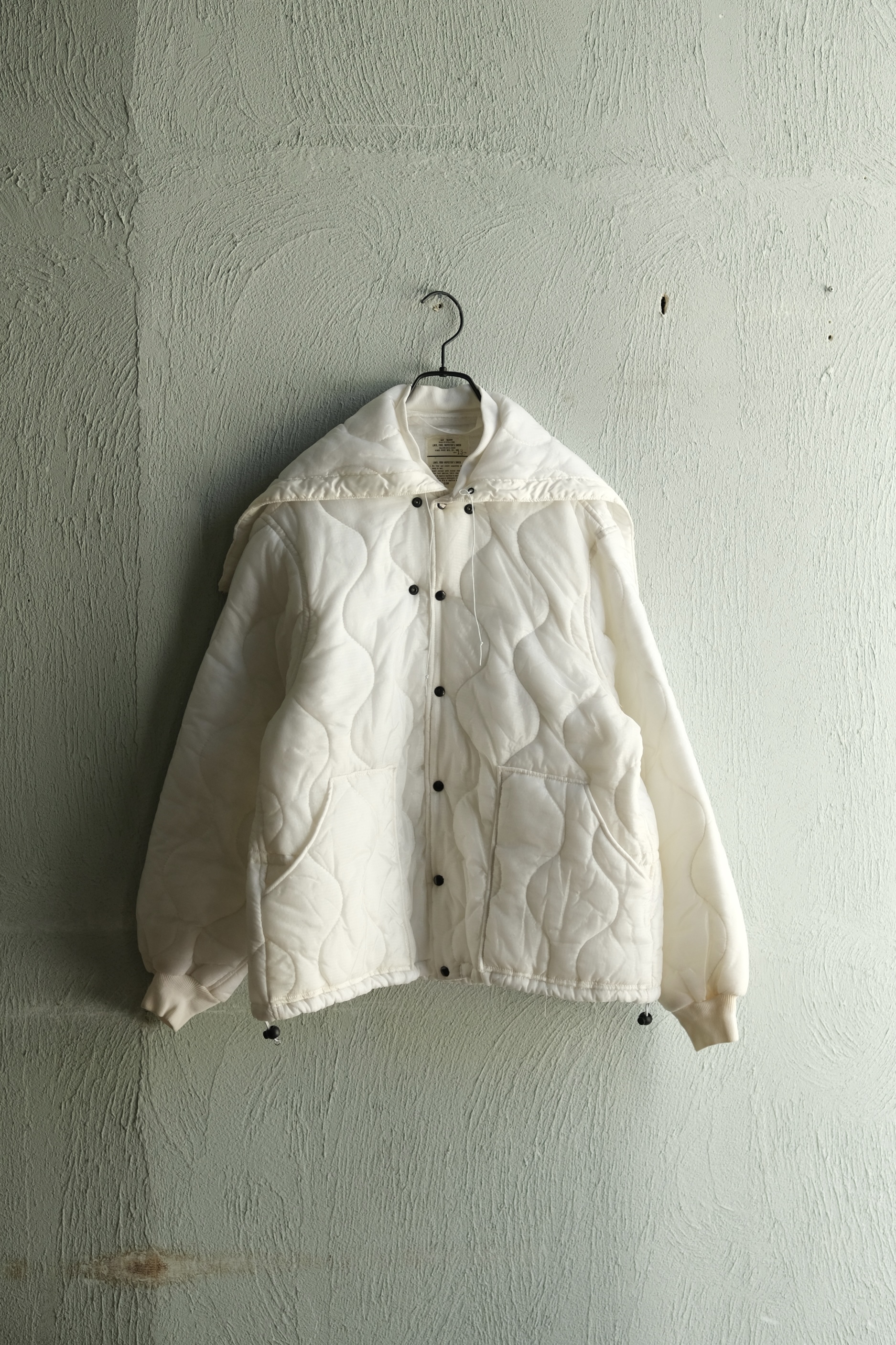 Utah／80's "US ARMY" food inspector's smock liner jacket／remake
