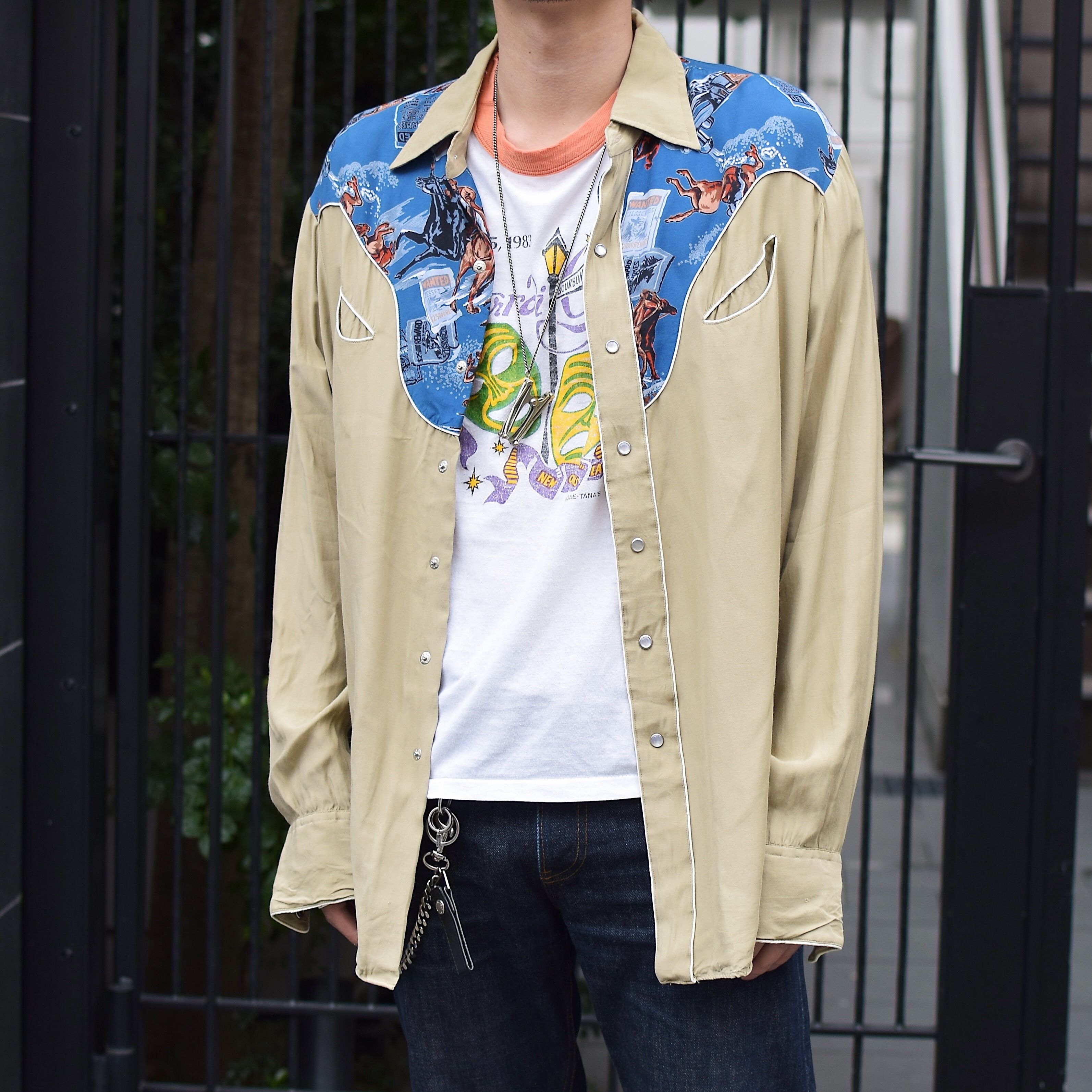 Vintage "Cowboy" Rayon Western Shirt の画像 3