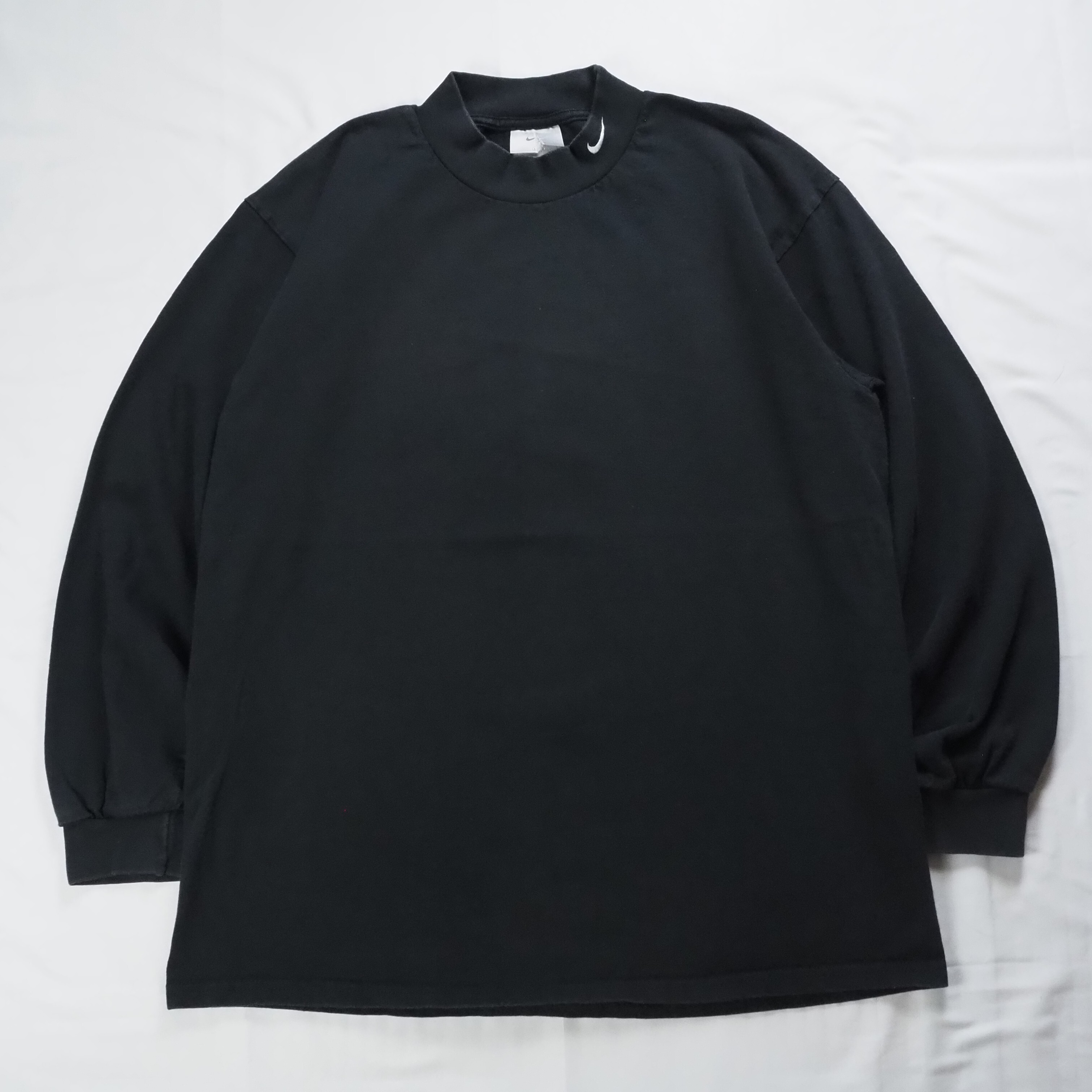 90's〜 NIKE ロンT ブラック Lサイズ モックネック
