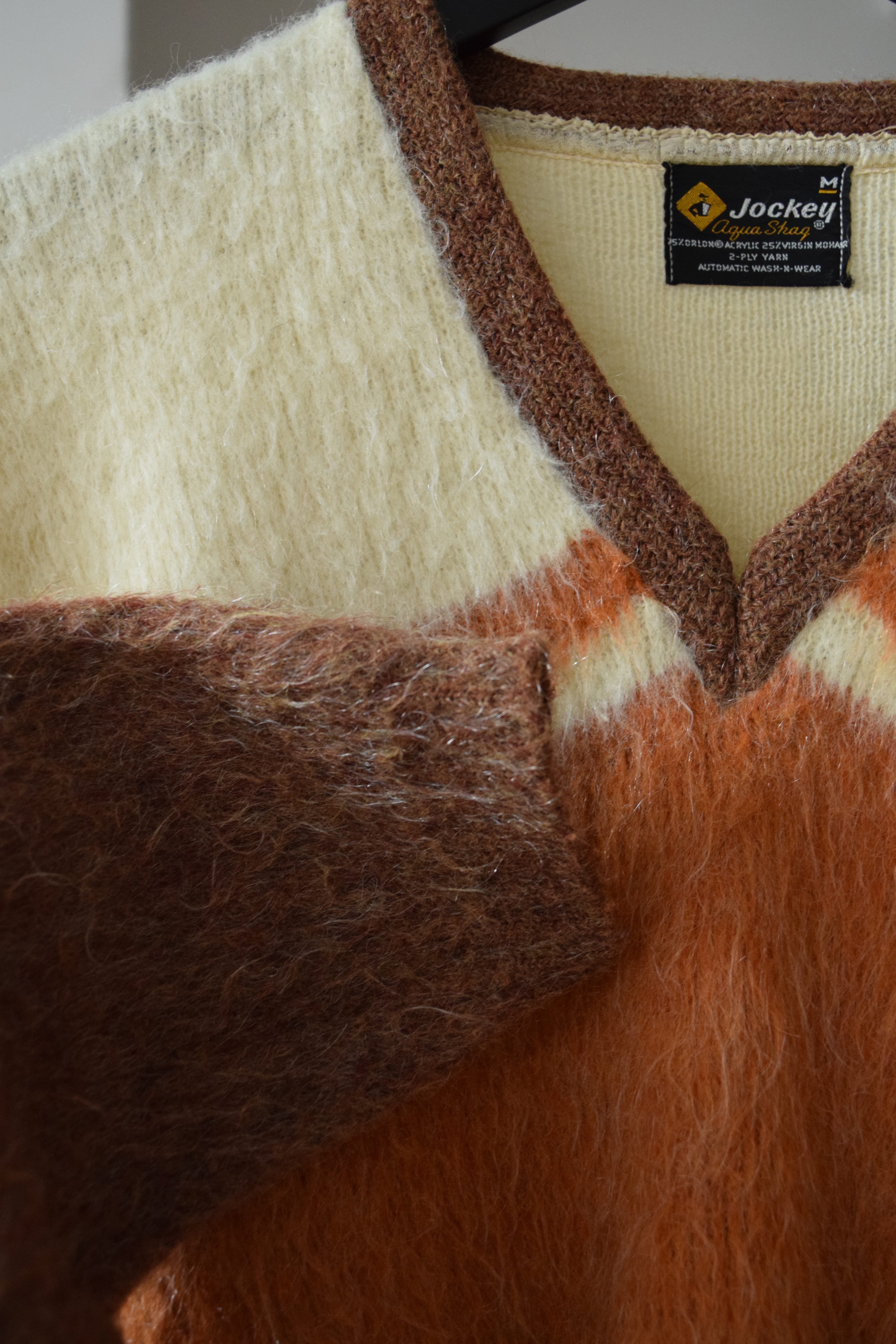 1960s Jockey mohair v neck sweater