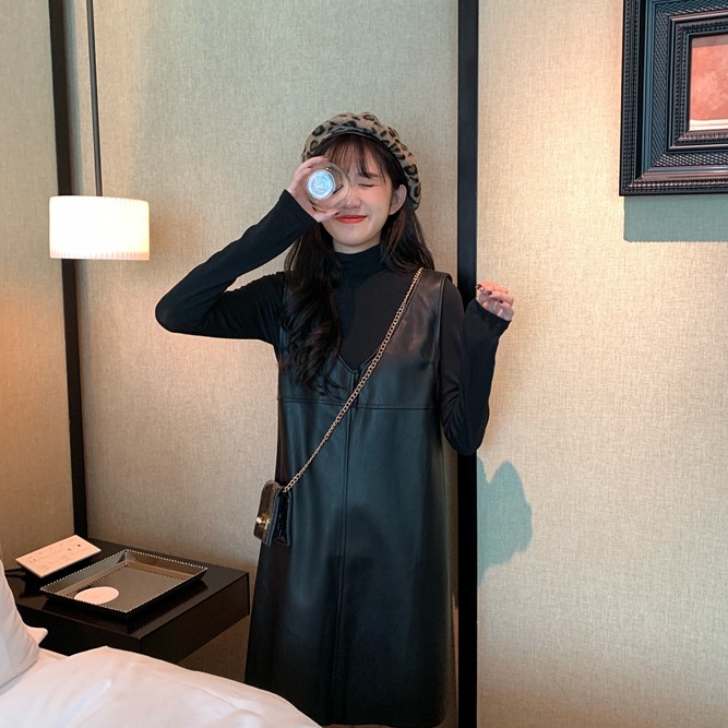 レザー ワンピース 韓国